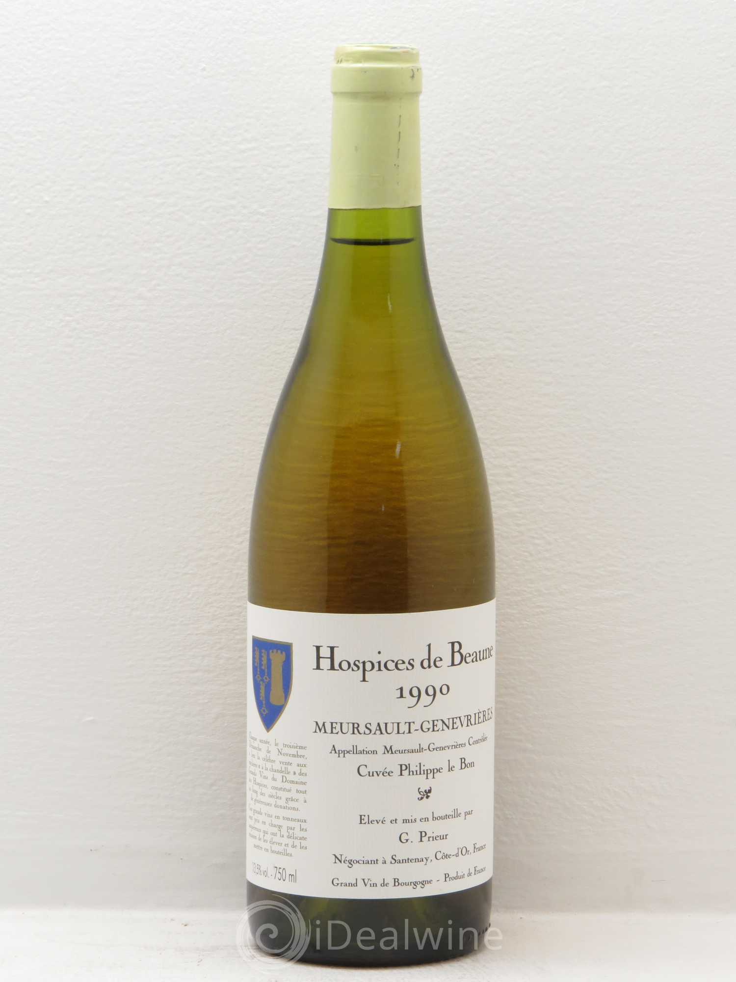 Meursault 1er Cru Cuvée Philippe Le Bon Hospices de Beaune G Prieur 1990 - Posten von 1 Flasche - 0