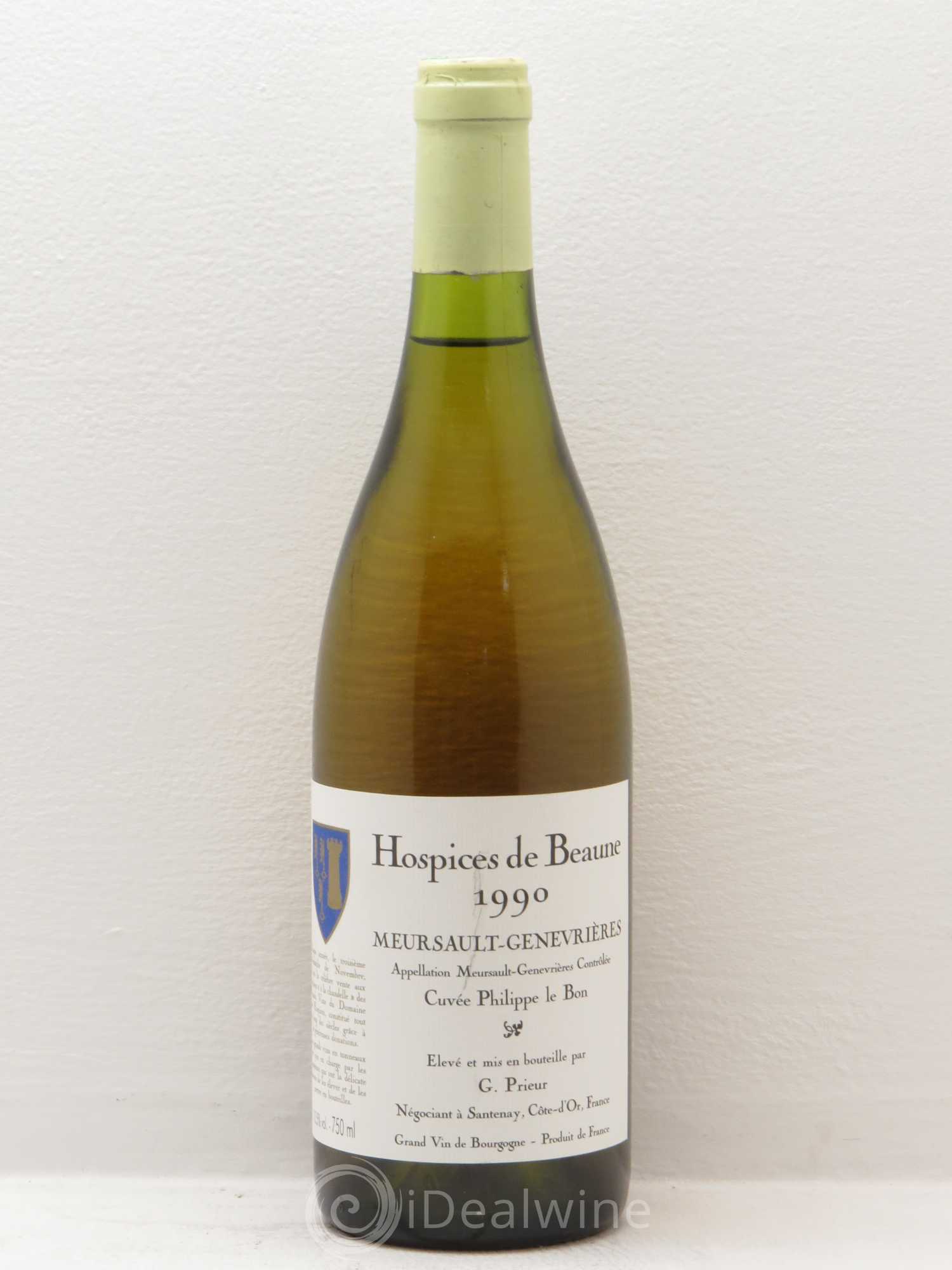 Meursault 1er Cru Cuvée Philippe Le Bon Hospices de Beaune G Prieur 1990 - Posten von 1 Flasche - 0