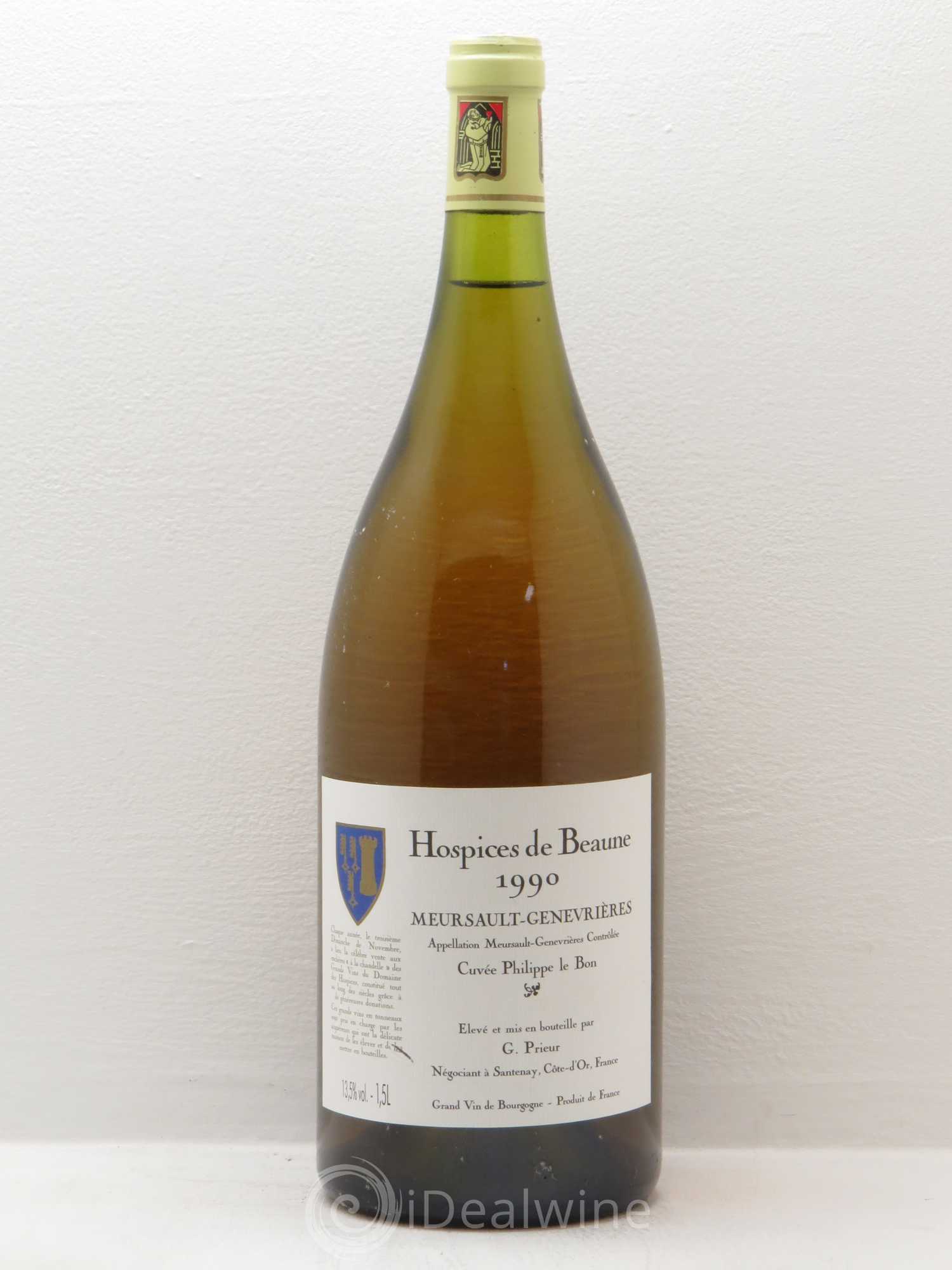 Meursault 1er Cru Cuvée Philippe Le Bon Hospices de Beaune G Prieur 1990 - Posten von 1 Magnum - 0