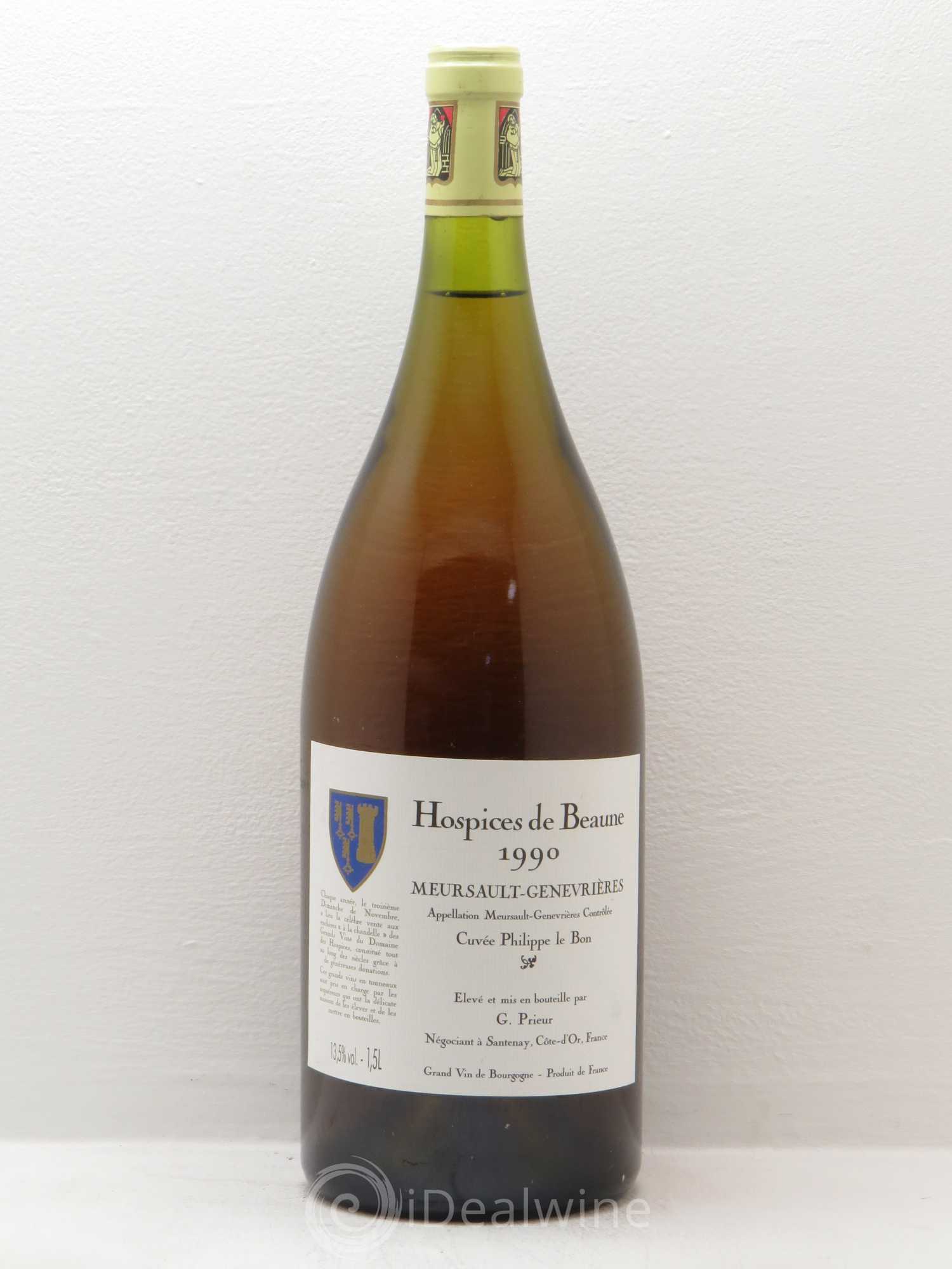 Meursault 1er Cru Cuvée Philippe Le Bon Hospices de Beaune G Prieur 1990 - Posten von 1 Magnum - 0