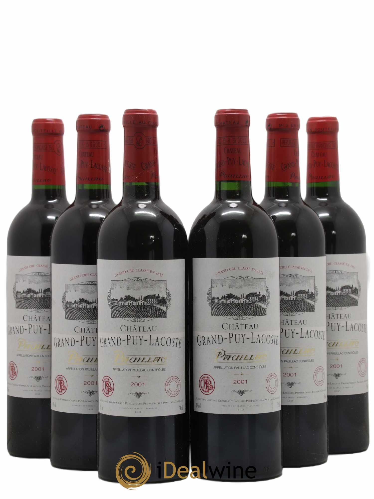 Château Grand Puy Lacoste 5ème Grand Cru Classé 2001 - Lot de 6 bouteilles - 0
