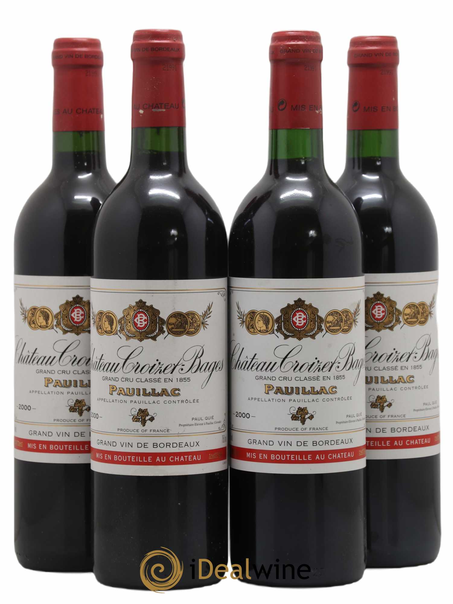 Château Croizet Bages 5ème Grand Cru Classé 2000 - Lot de 4 bouteilles - 0