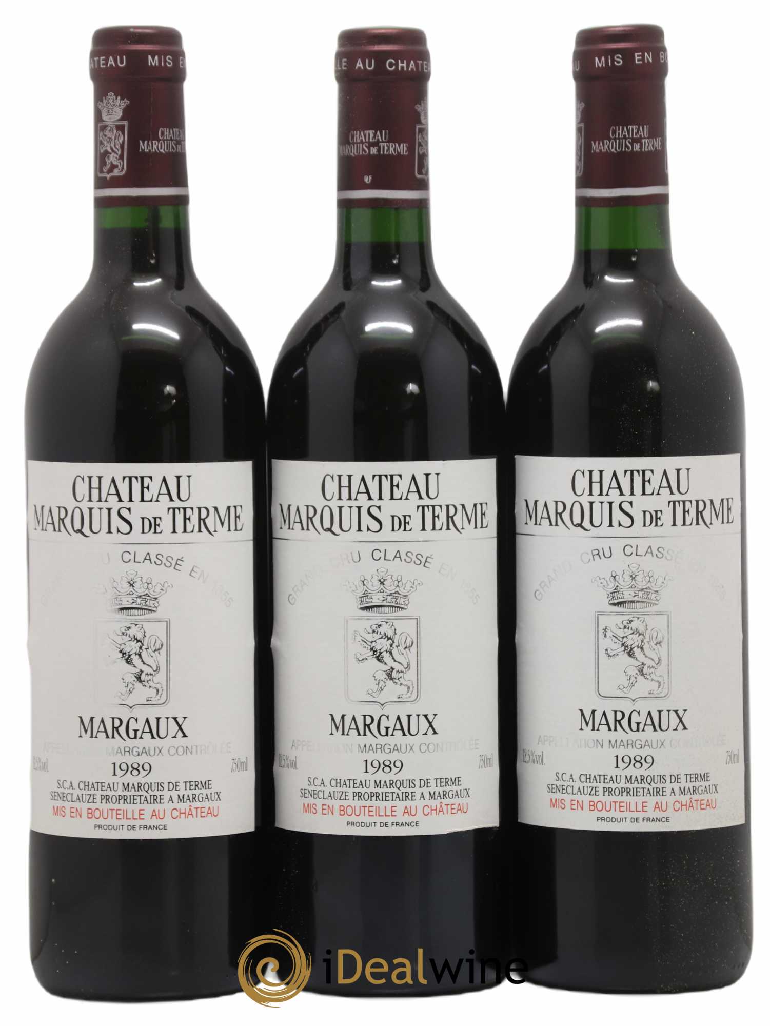 Château Marquis de Terme 4ème Grand Cru Classé 1989 - Lot de 12 bouteilles - 1