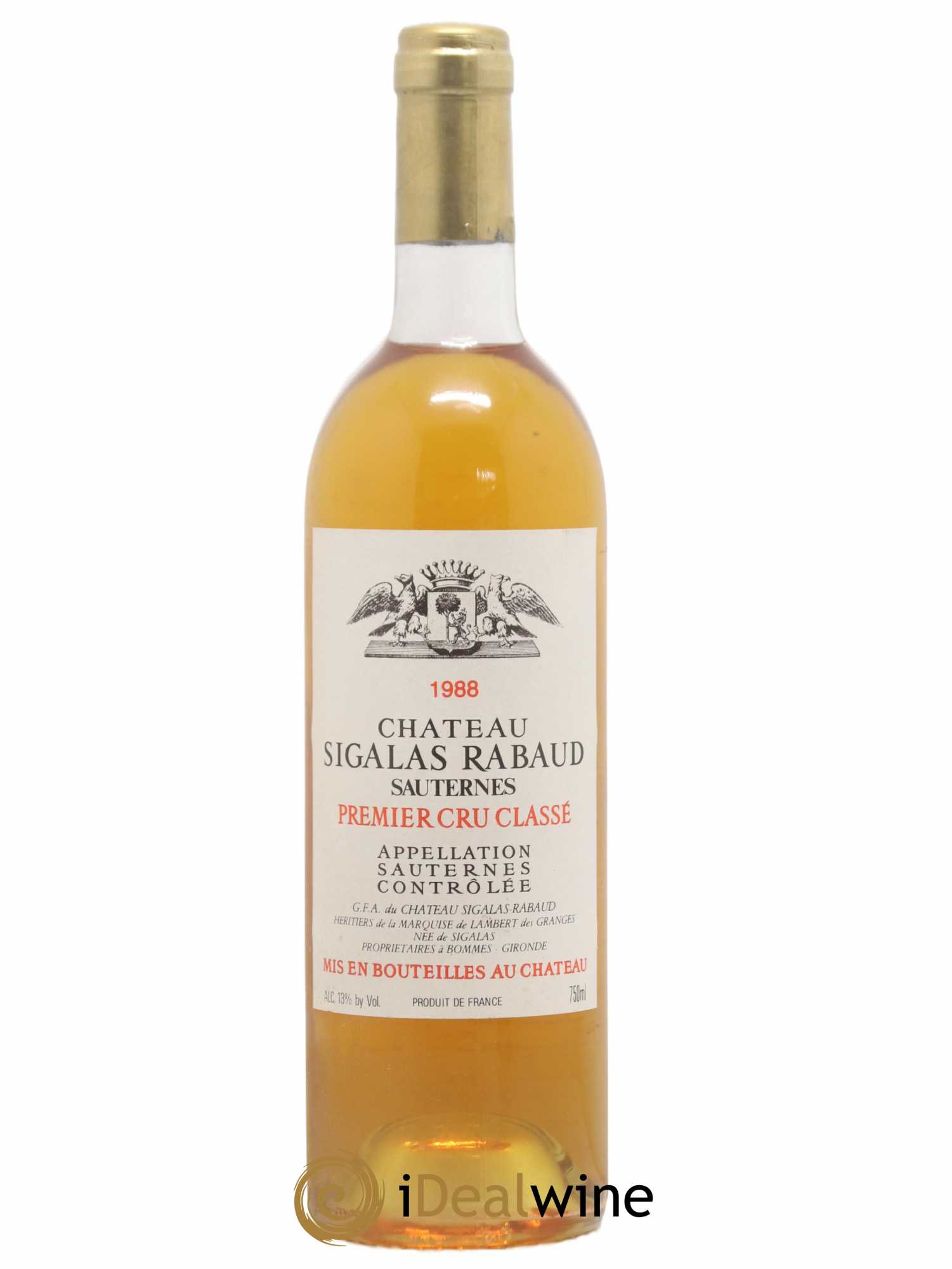 Château Sigalas Rabaud 1er Grand Cru Classé 1988 - Lotto di 1 bottiglia - 0