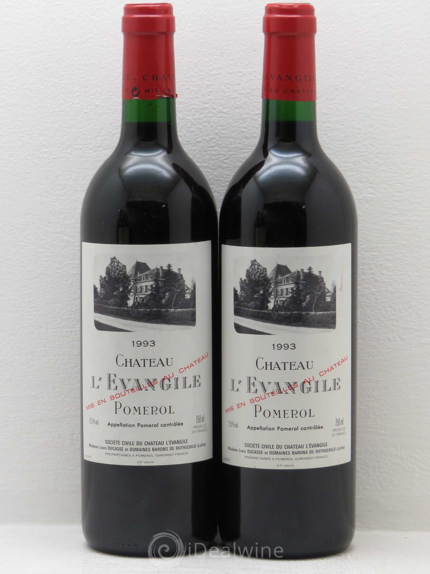 Château l' Évangile 1993 - Lot de 2 bouteilles - 0