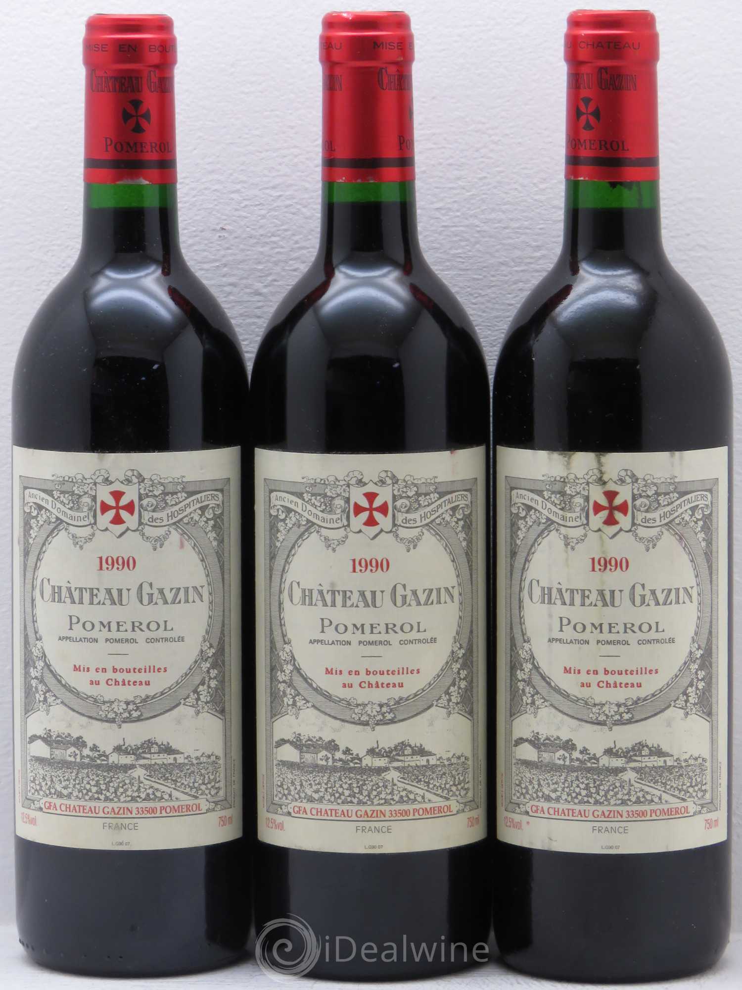 Château Gazin 1990 - Lot de 3 bouteilles - 0