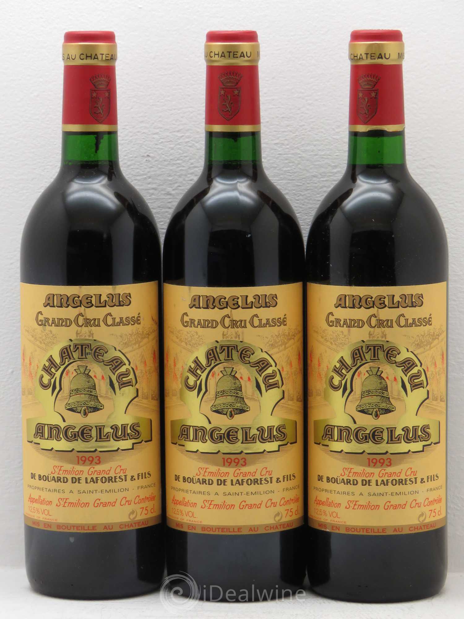 Château Angélus 1er Grand Cru Classé A 1993 - Lot de 3 bouteilles - 0