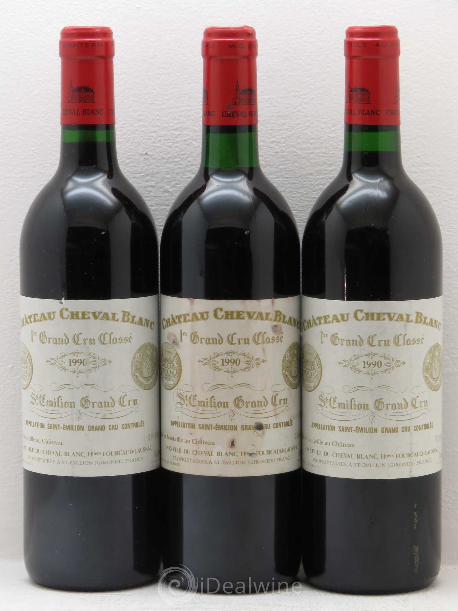 Château Cheval Blanc 1er Grand Cru Classé A 1990 - Lot de 3 bouteilles - 0