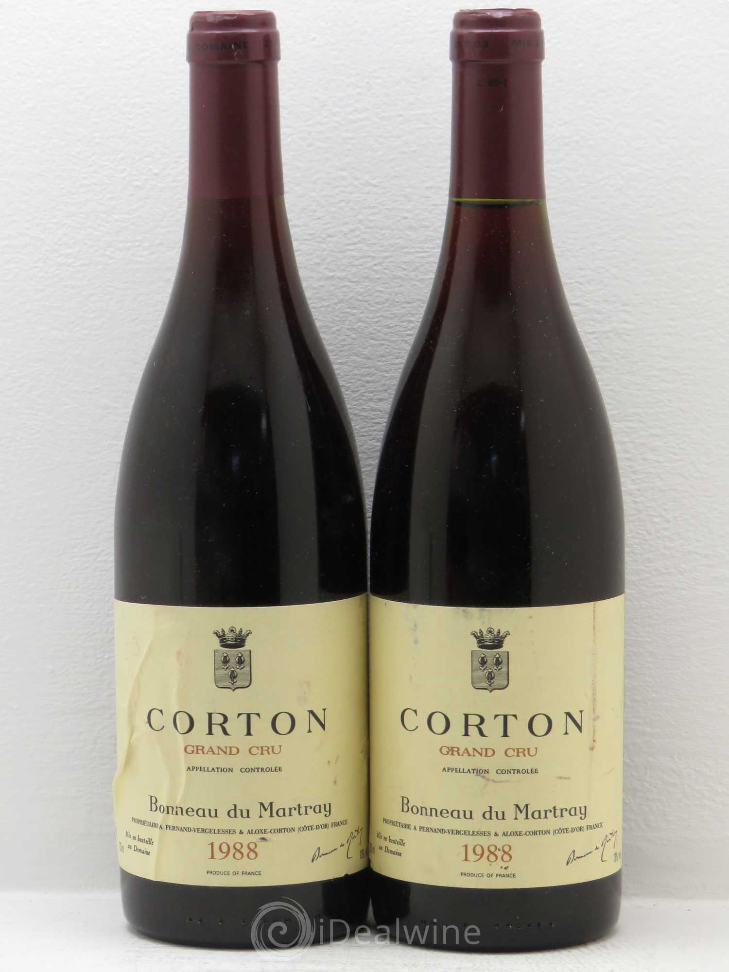 Corton Grand Cru Bonneau du Martray (Domaine) 1988 - Lot de 2 bouteilles - 0