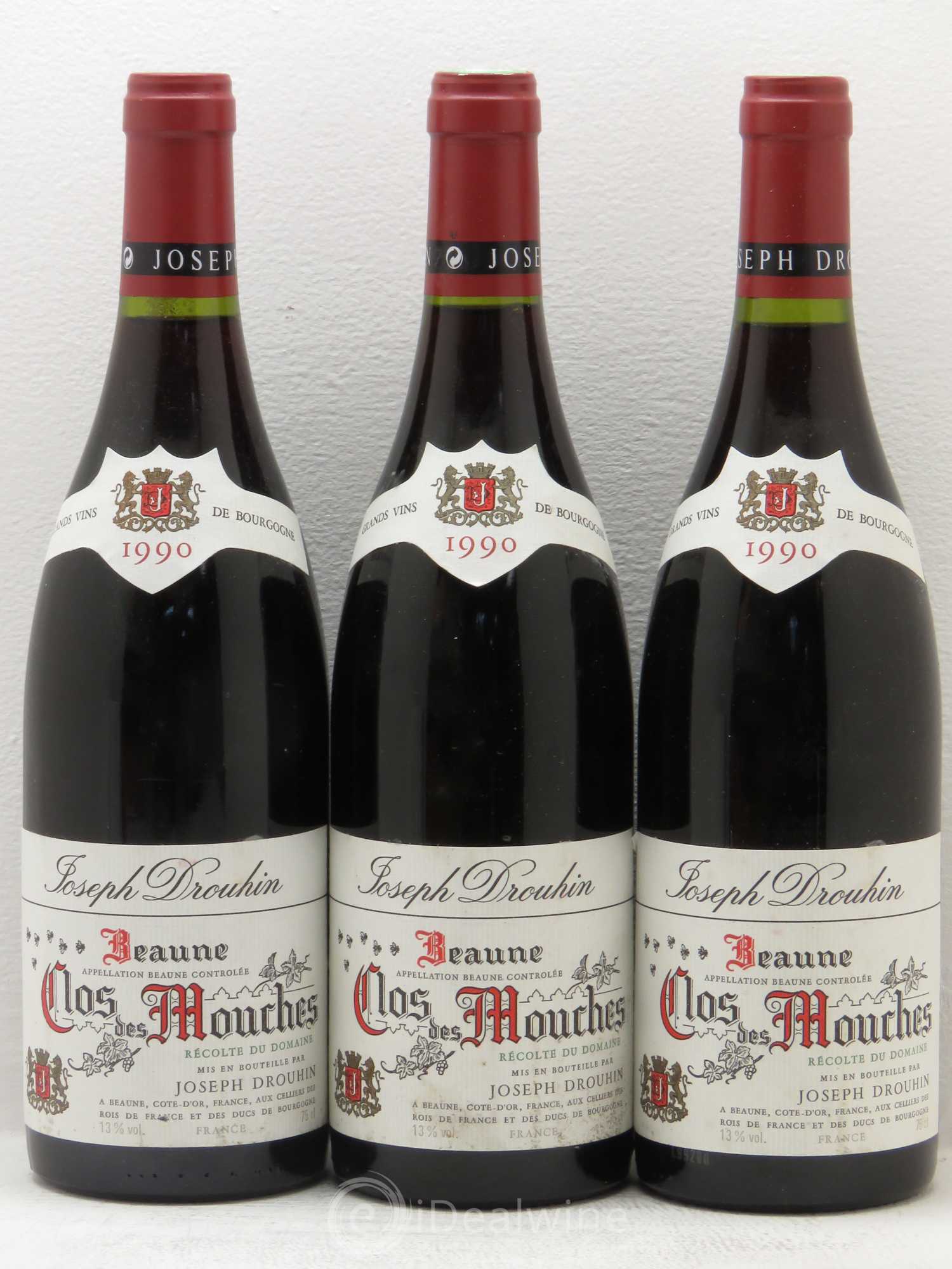 Beaune 1er Cru Clos des Mouches Joseph Drouhin 1990 - Lot de 3 bouteilles - 0