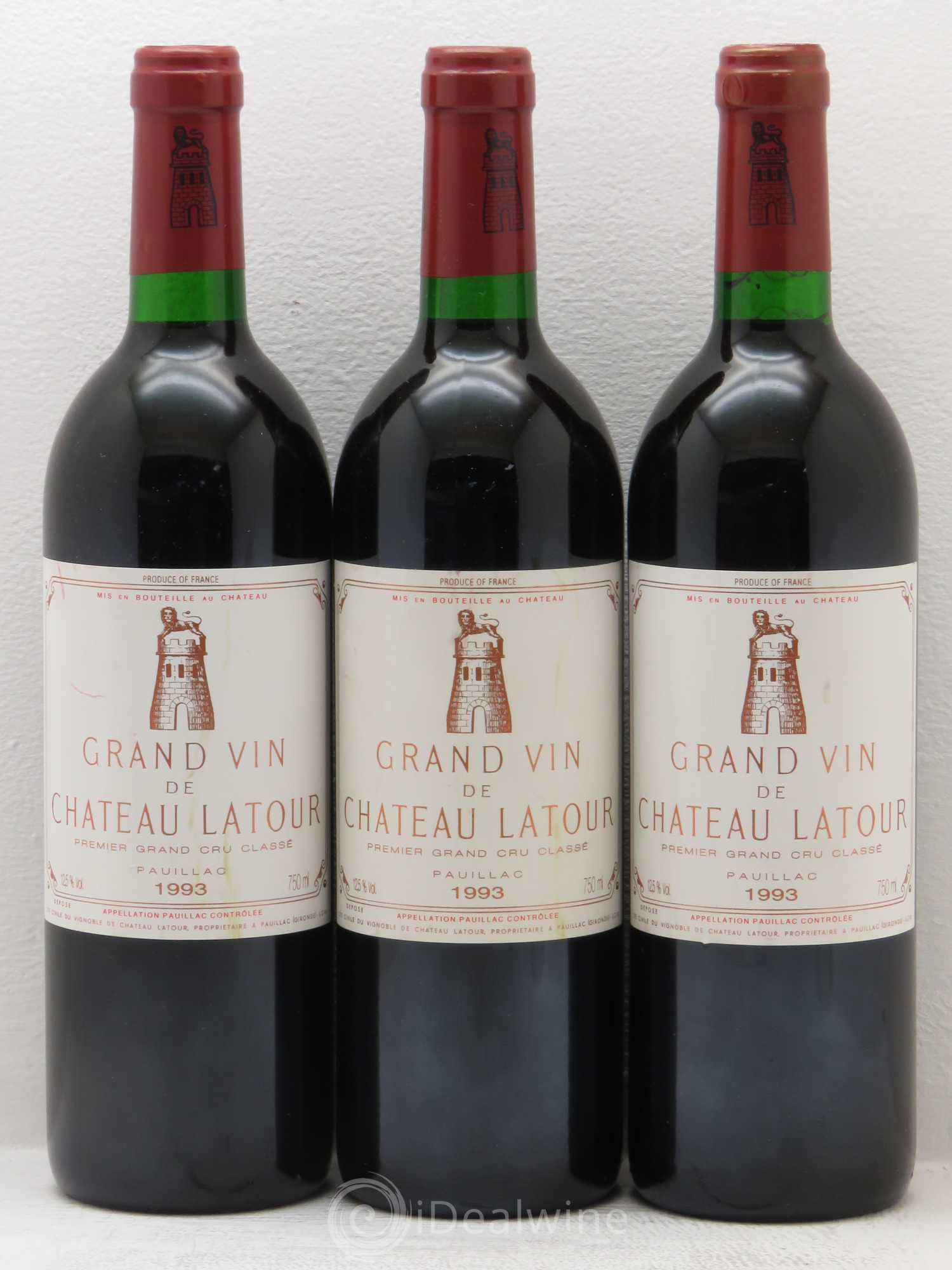 Château Latour 1er Grand Cru Classé 1993 - Lot de 3 bouteilles - 0