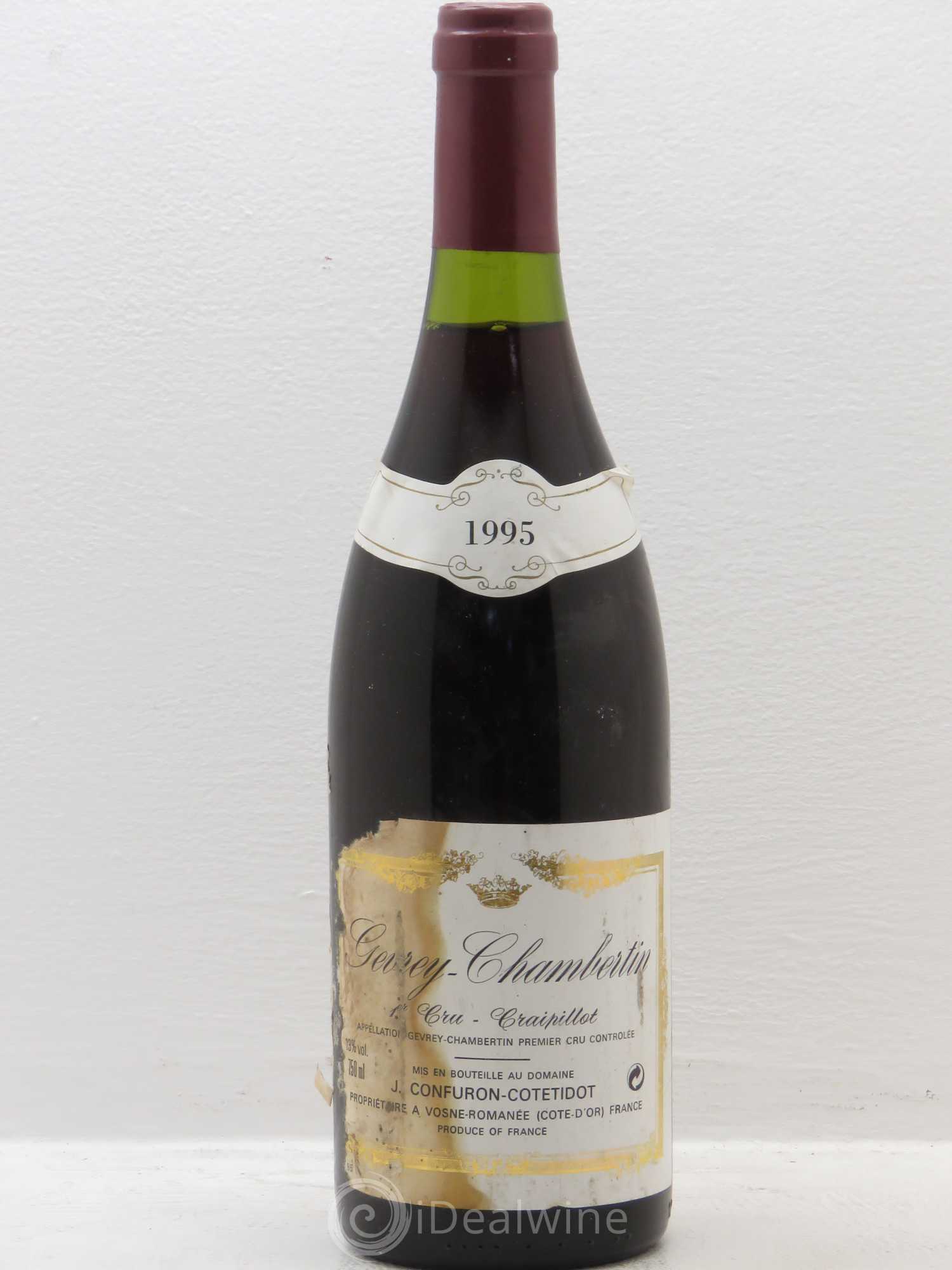 Gevrey-Chambertin 1er Cru Craipillot Confuron-Cotetidot (sans prix de réserve) 1995 - Lot de 1 bouteille - 0