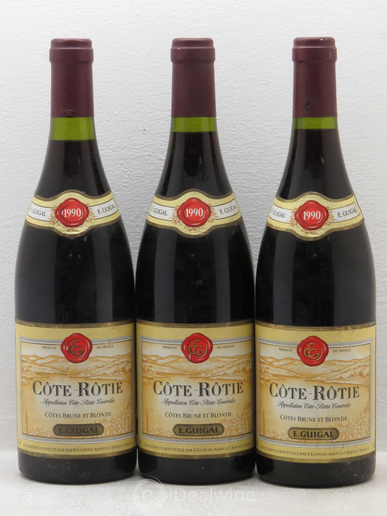 Côte-Rôtie Côtes Brune et Blonde Guigal 1990 - Lot de 3 bouteilles - 0