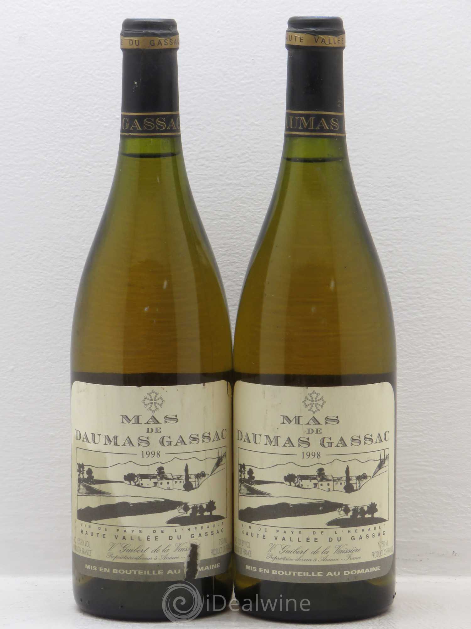 Saint-Guilhem-le-Désert - Cité d'Aniane Mas Daumas Gassac Famille Guibert de La Vaissière (sans prix de réserve) 1998 - Lot de 2 bouteilles - 0
