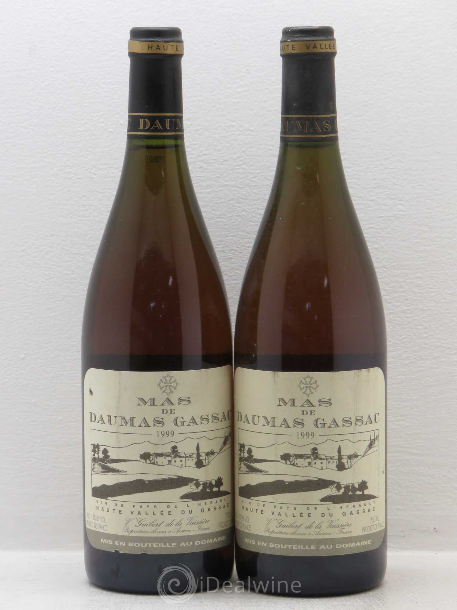 Saint-Guilhem-le-Désert - Cité d'Aniane Mas Daumas Gassac Famille Guibert de La Vaissière (sans prix de réserve) 1999 - Lot de 2 bouteilles - 0