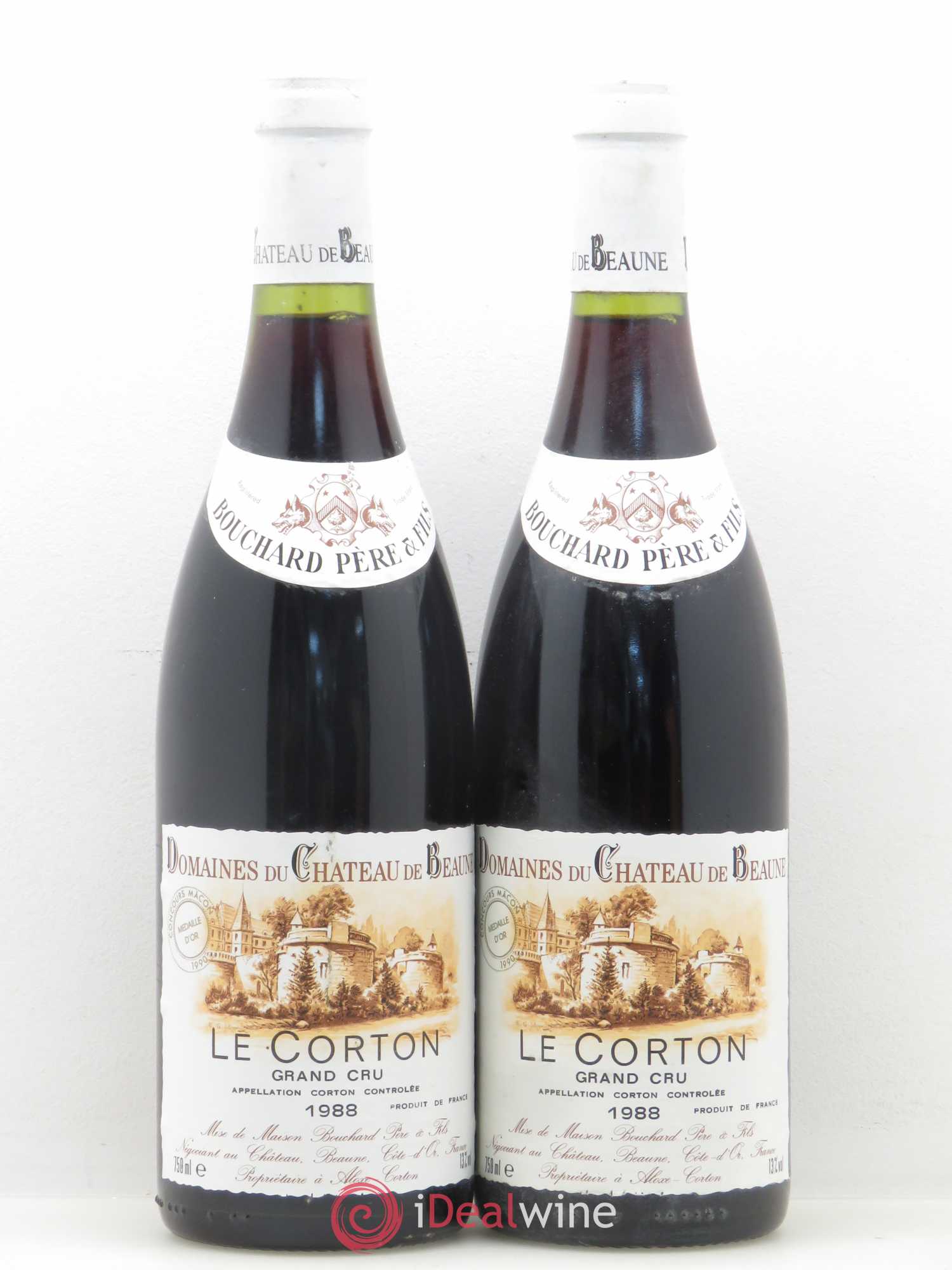 Corton Grand Cru Le Corton Bouchard Père & Fils Château de Beaune 1988 - Lot de 2 bouteilles - 0