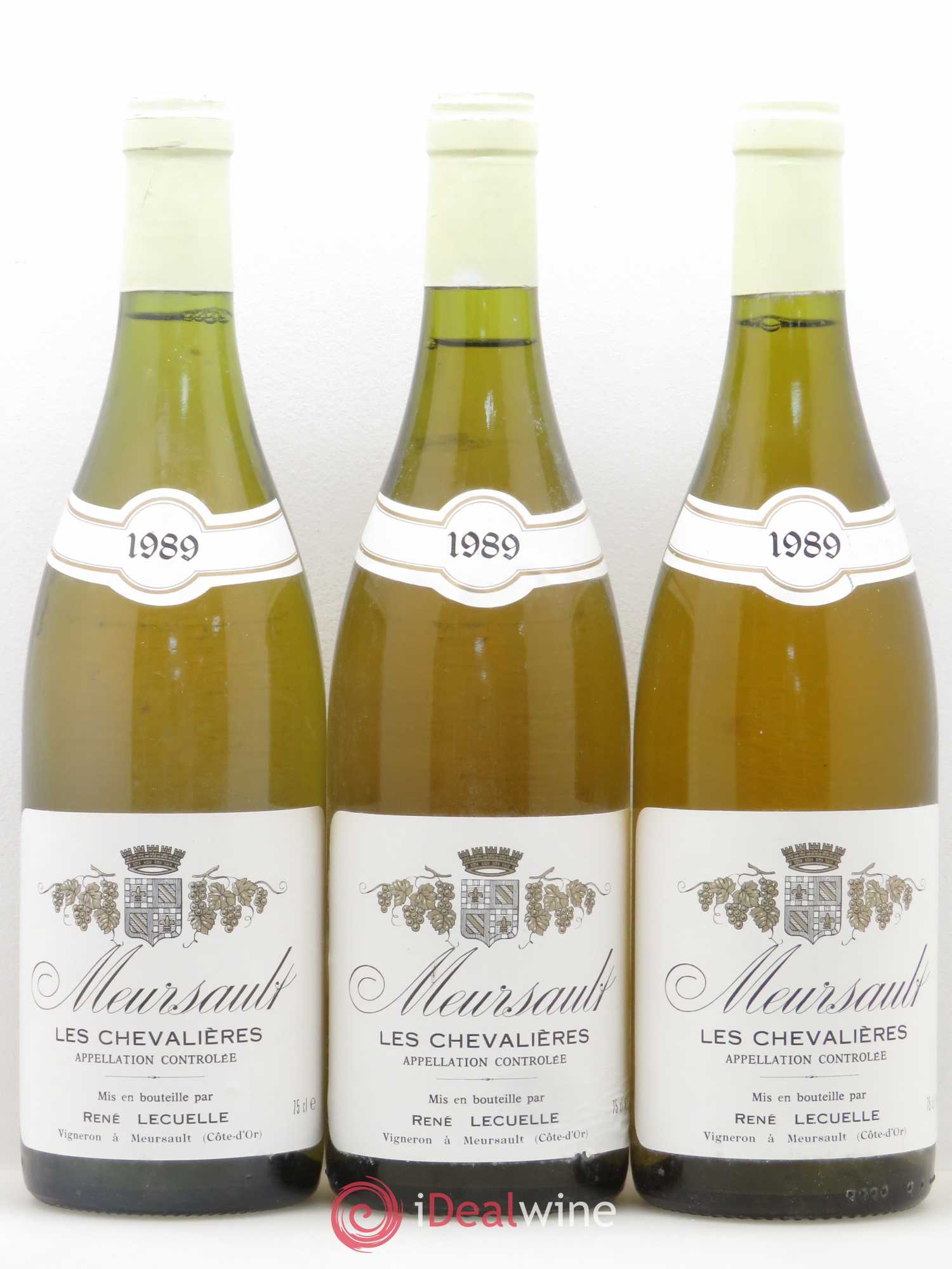 Meursault Les Chevalières René Lecuelle 1989 - Lot de 3 bouteilles - 0