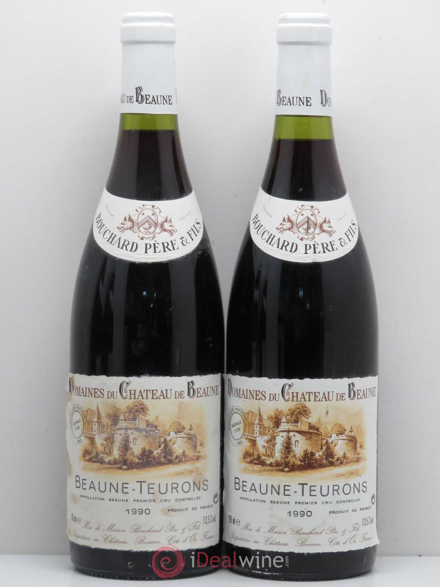 Beaune 1er Cru Teurons Bouchard Père & Fils 1990 - Lot de 4 bouteilles - 1