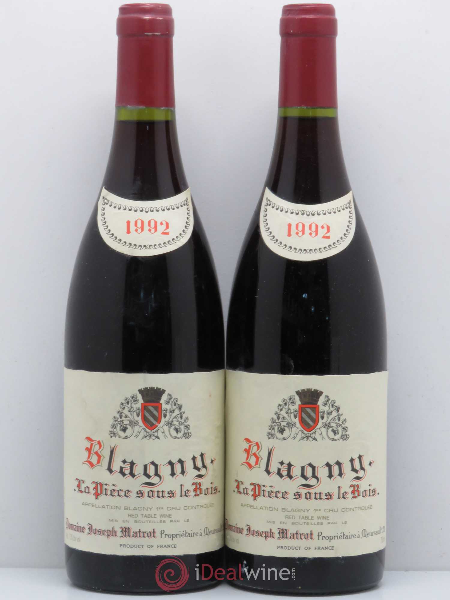 Blagny 1er Cru La pièce sous le bois Domaine J. Matrot 1992 - Posten von 2 Flaschen - 0