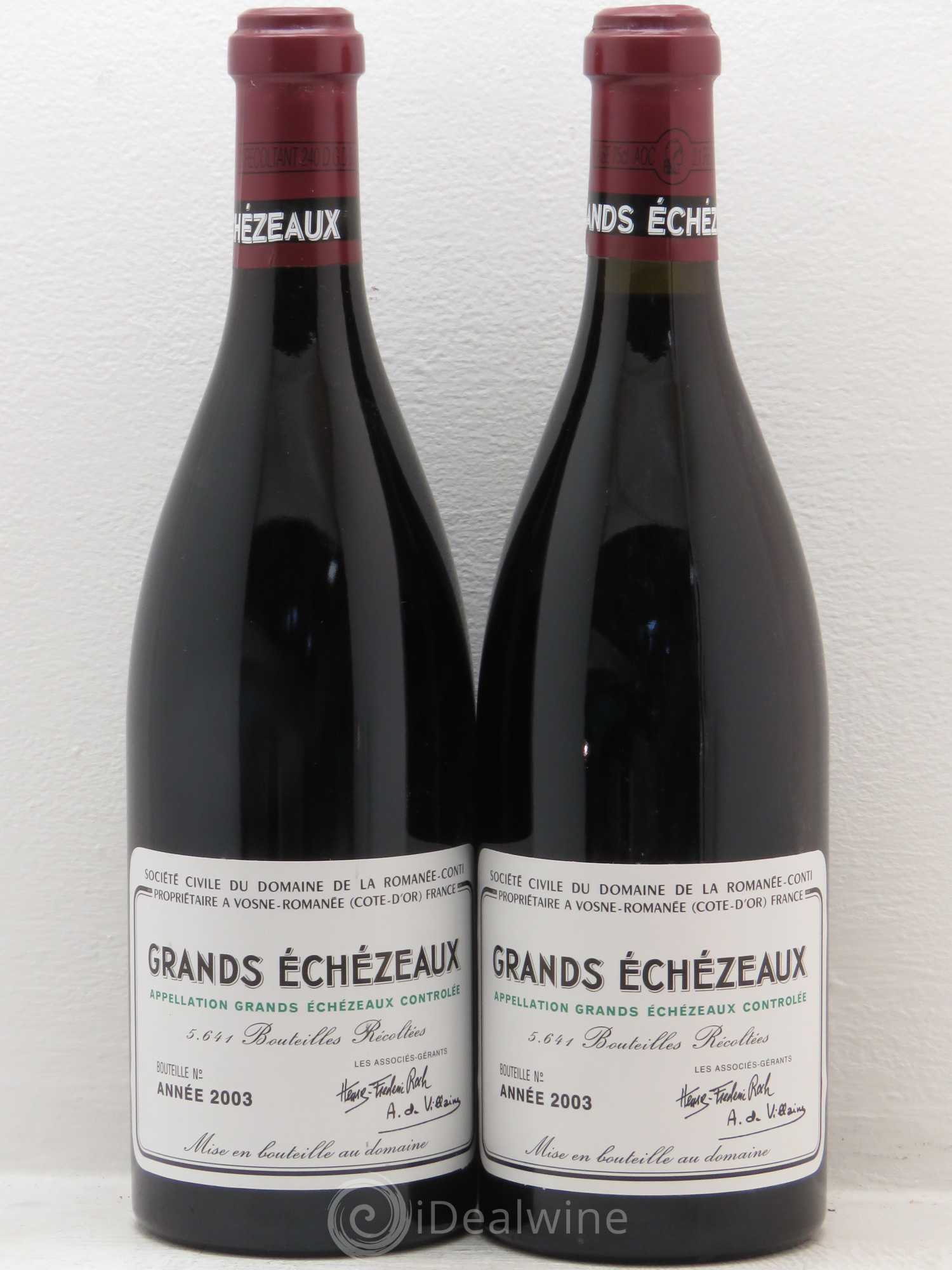 Grands-Echezeaux Grand Cru Domaine de la Romanée-Conti 2003 - Lot de 2 bouteilles - 0