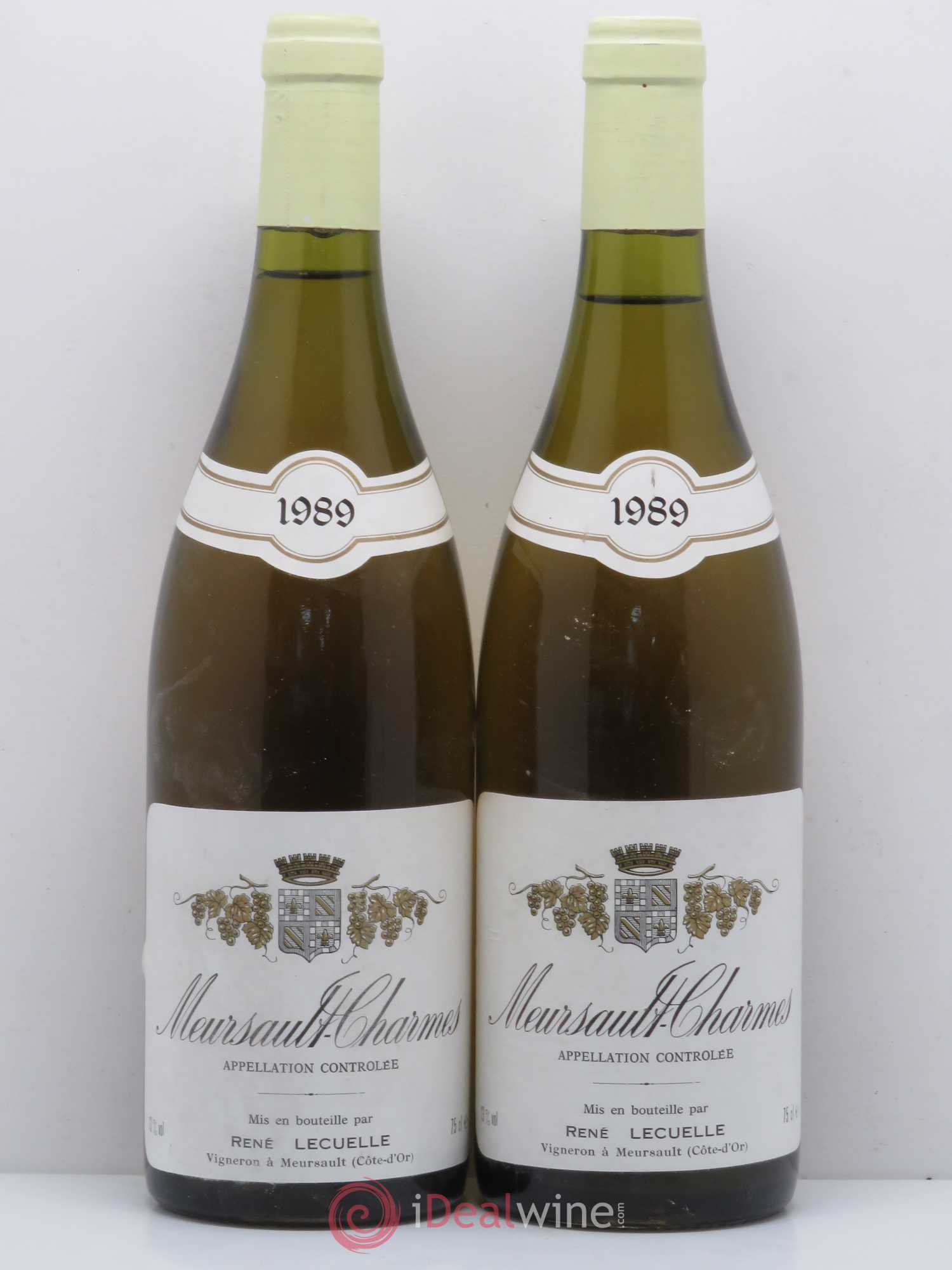 Meursault Charmes Domaine René Lecuelle 1989 - Lot de 2 bouteilles - 0