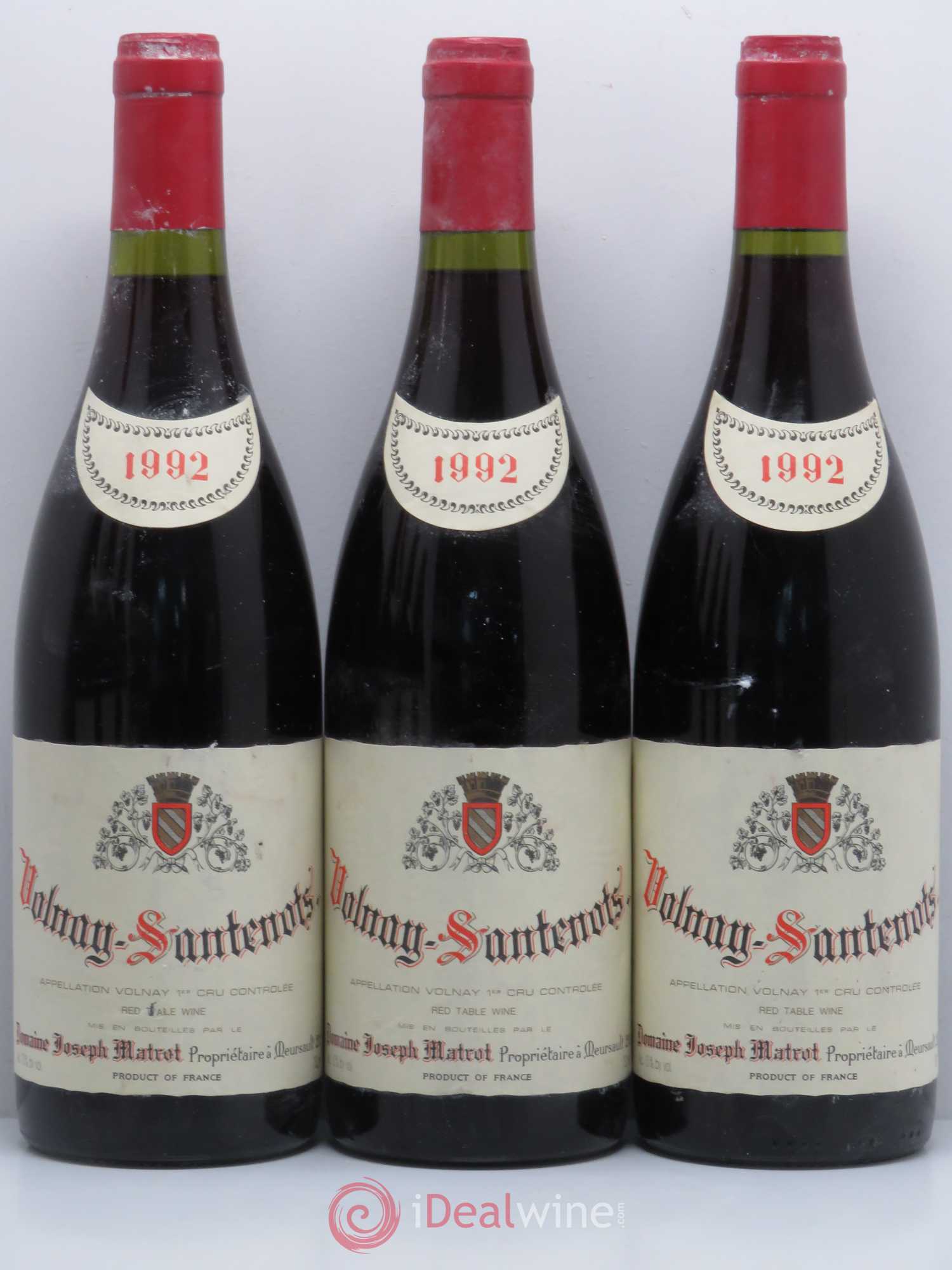 Volnay 1er Cru Santenots Domaine Joseph Matrot 1992 - Posten von 6 Flaschen - 1