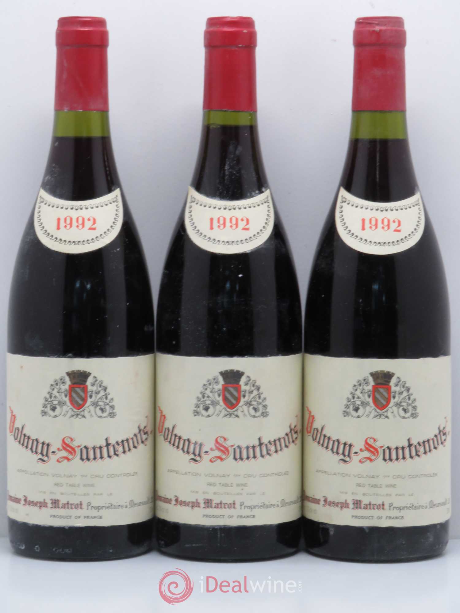 Volnay 1er Cru Santenots Domaine Joseph Matrot 1992 - Posten von 3 Flaschen - 0
