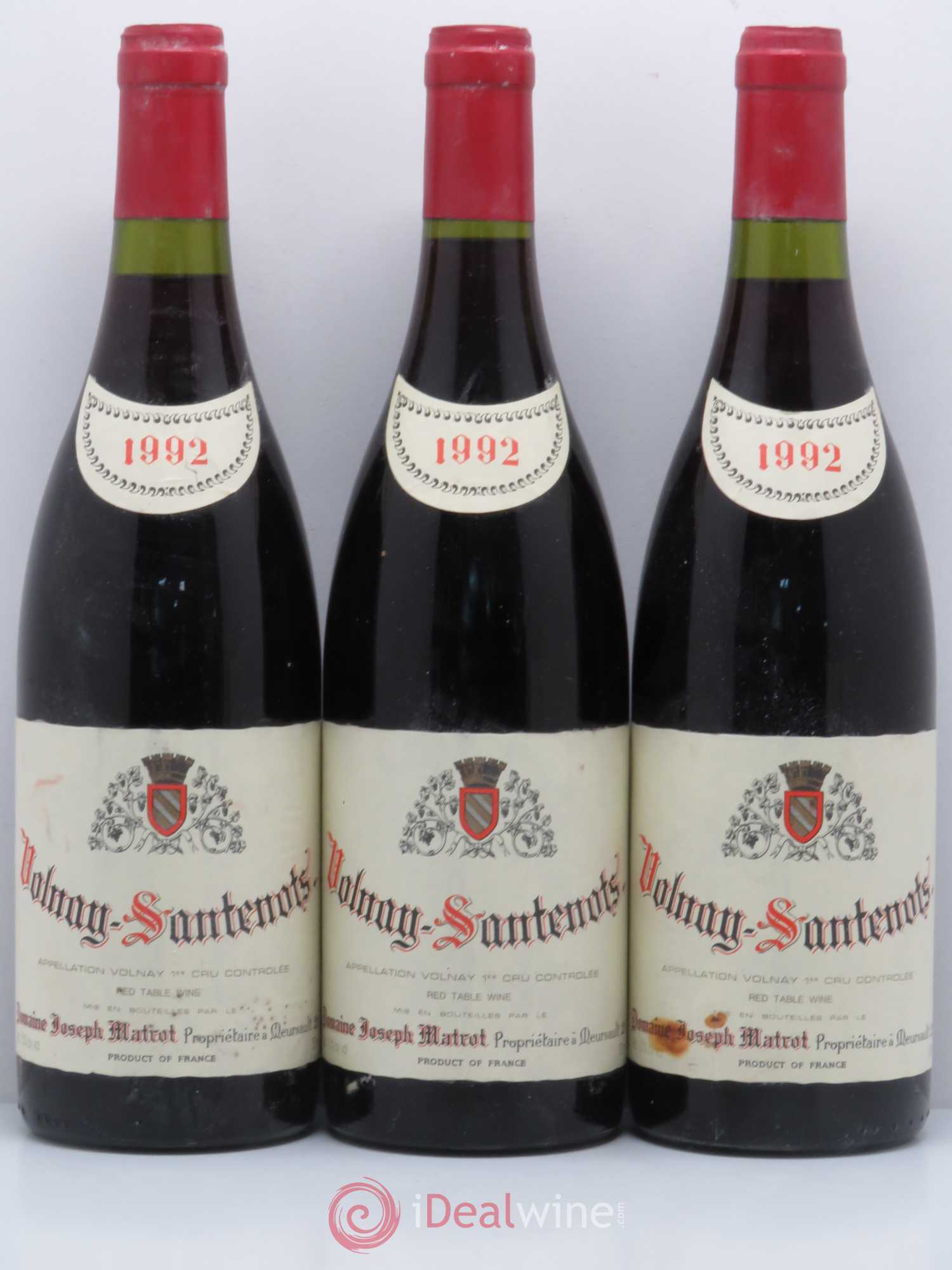 Volnay 1er Cru Santenots Domaine Joseph Matrot 1992 - Posten von 3 Flaschen - 0