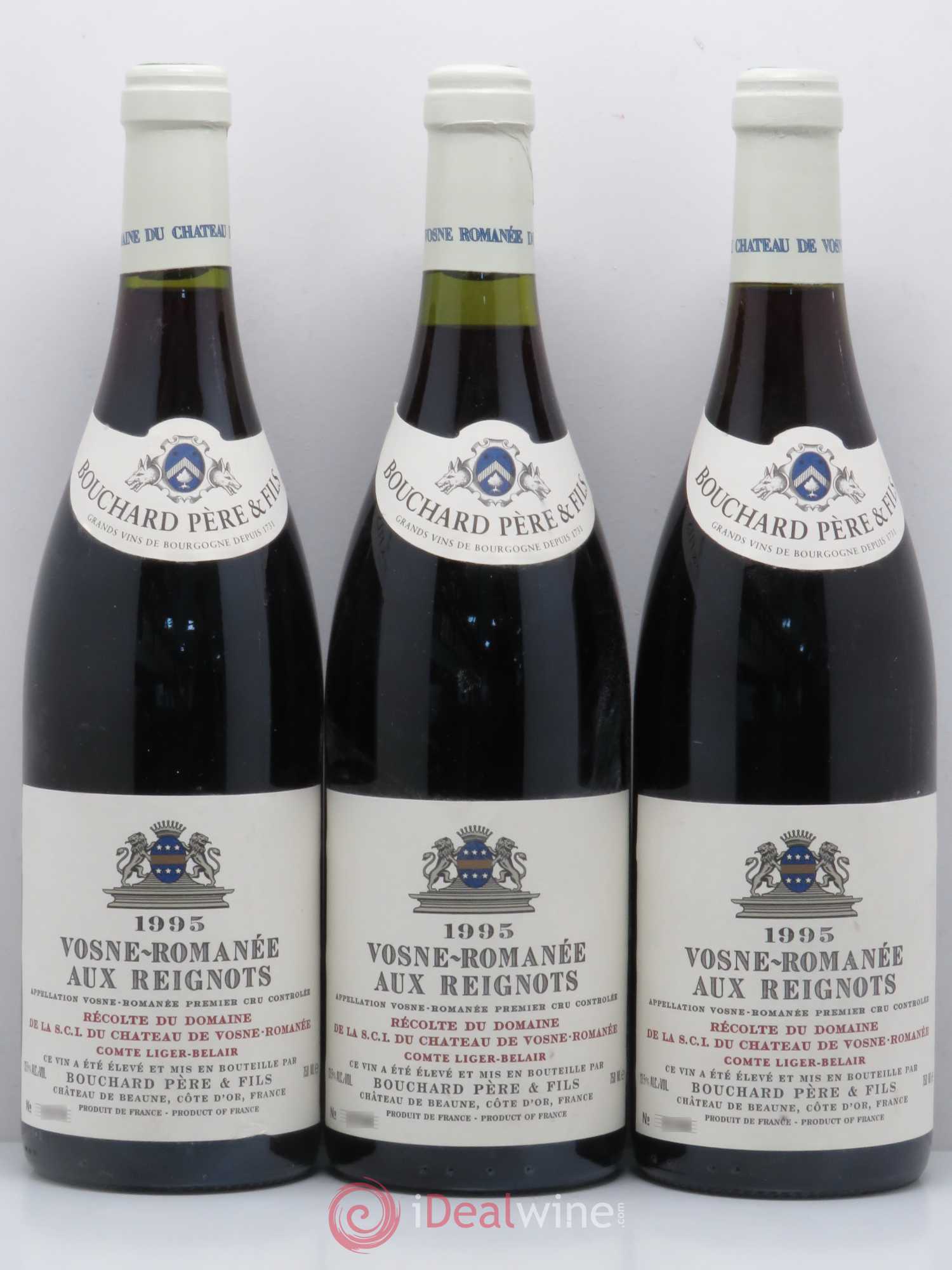 Vosne-Romanée 1er Cru Aux Reignots Ch. de Vosne-Romanée Comte Liger-Belair (Domaine du) 1995 - Lot de 3 bouteilles - 0