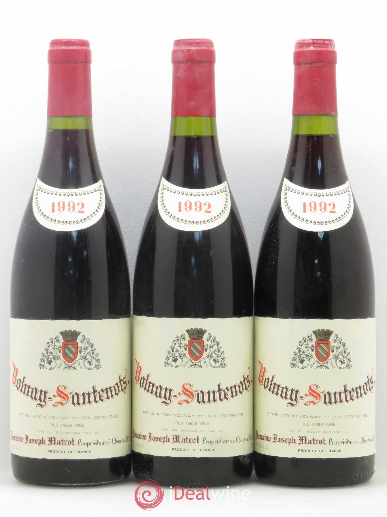 Volnay 1er Cru Santenots Joseph Matrot 1992 - Posten von 3 Flaschen - 0