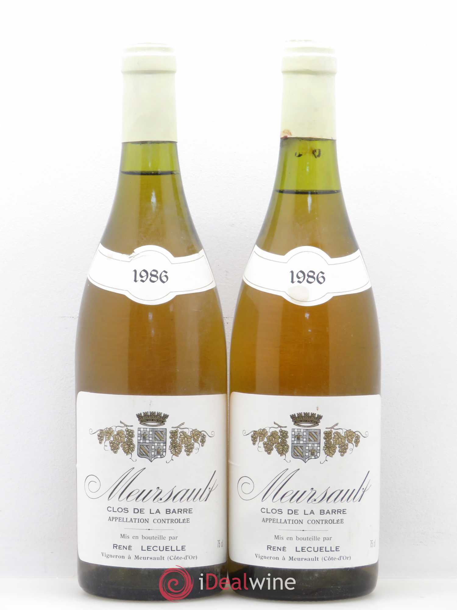 Meursault Clos de La Barre René Lecuelle 1986 - Posten von 2 Flaschen - 0