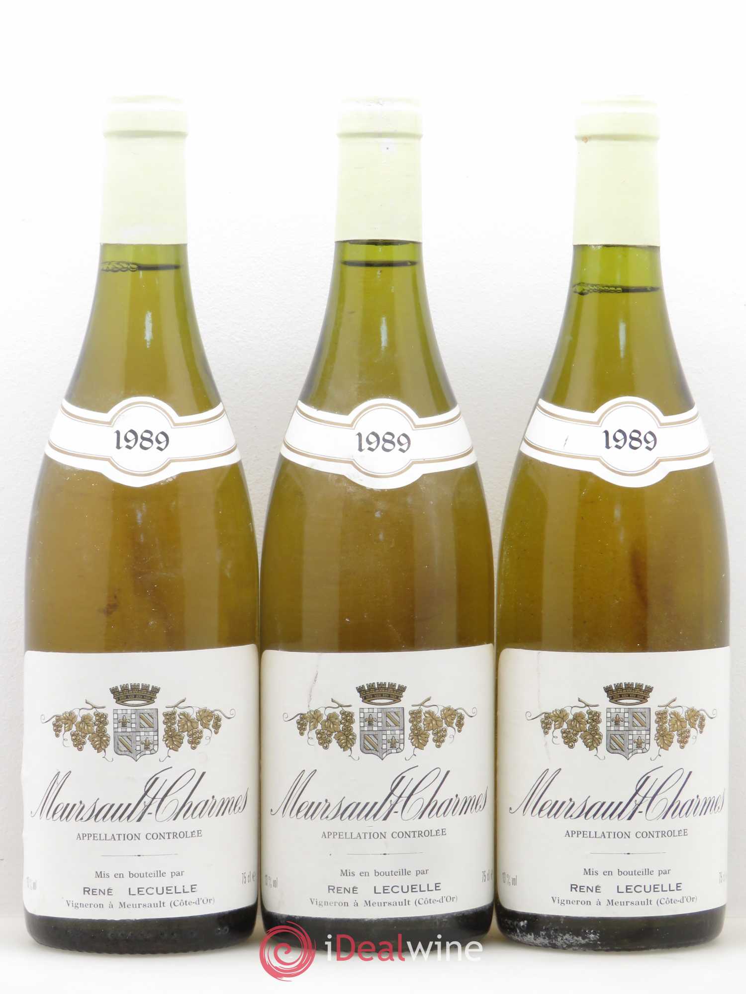Meursault 1er Cru Charmes René Lecuelle 1989 - Lot de 3 bouteilles - 0