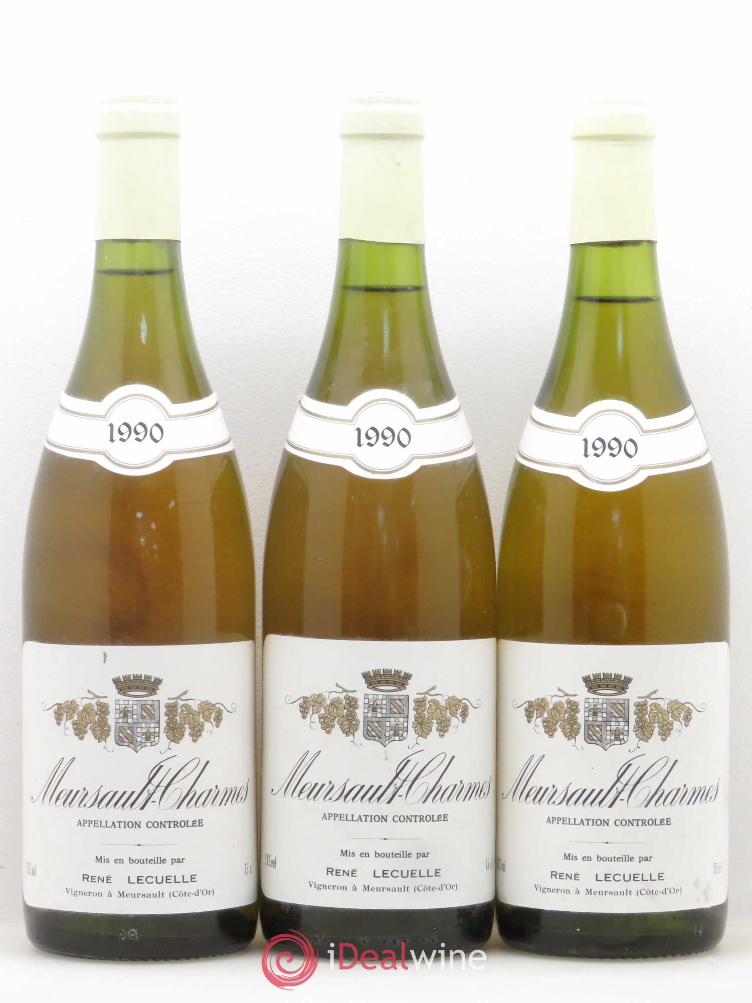 Meursault 1er Cru Charmes René Lecuelle 1990 - Lot de 3 bouteilles - 0