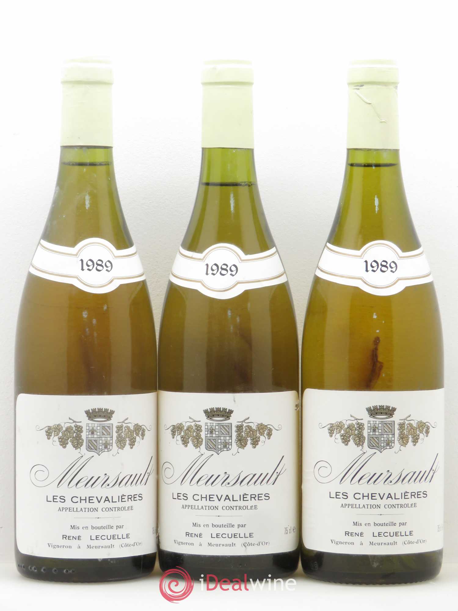 Meursault Les Chevalières René Lecuelle 1989 - Lot de 3 bouteilles - 0