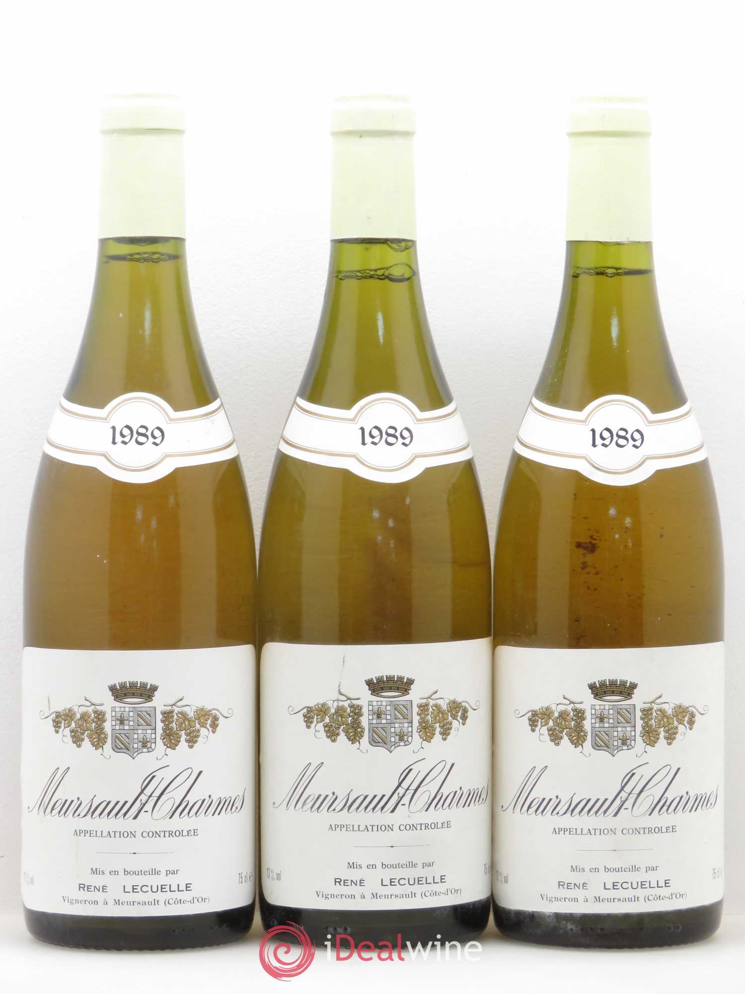Meursault 1er Cru Charmes René Lecuelle 1989 - Lot de 3 bouteilles - 0