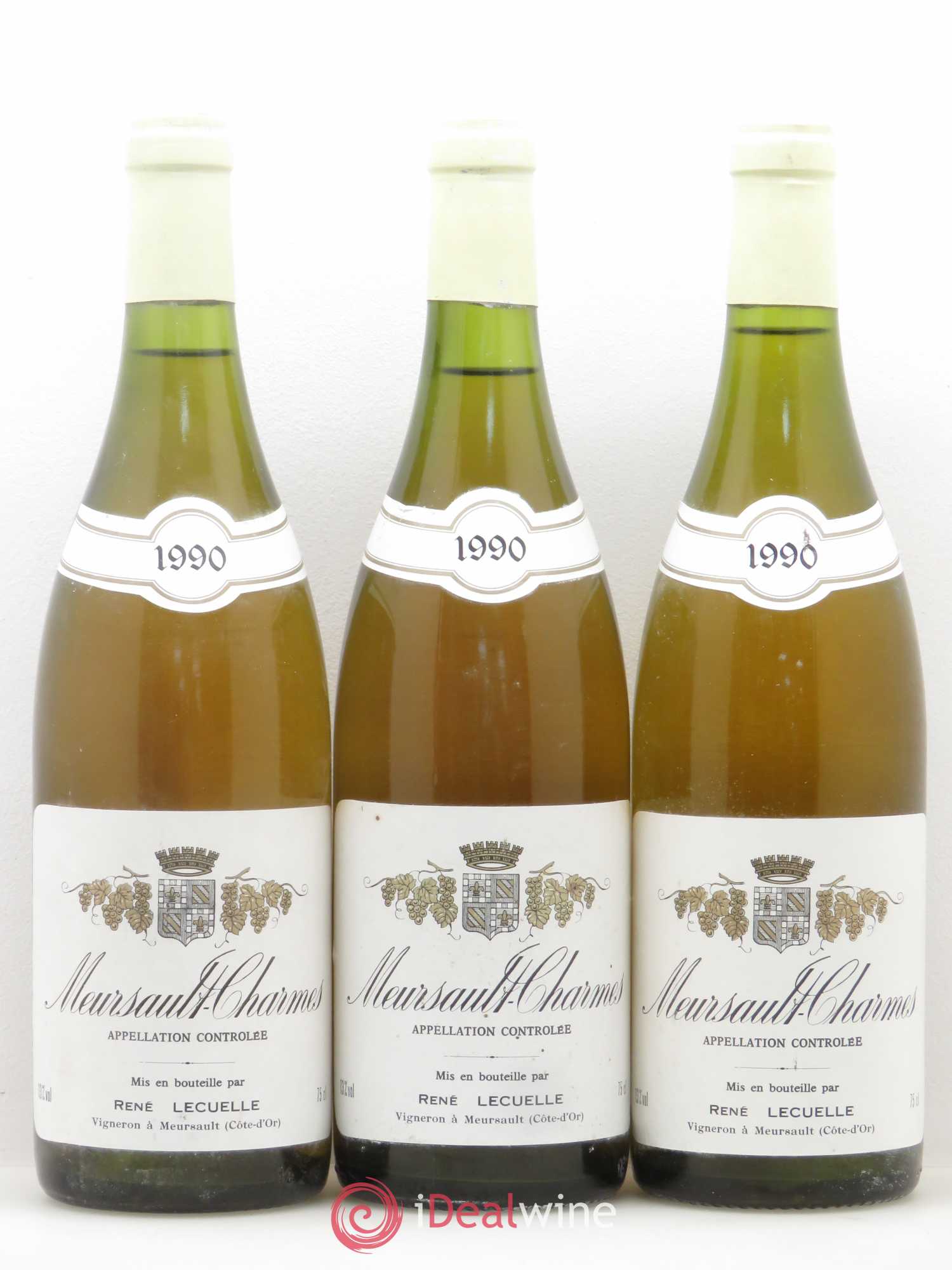 Meursault 1er Cru Charmes René Lecuelle 1990 - Lot de 3 bouteilles - 0