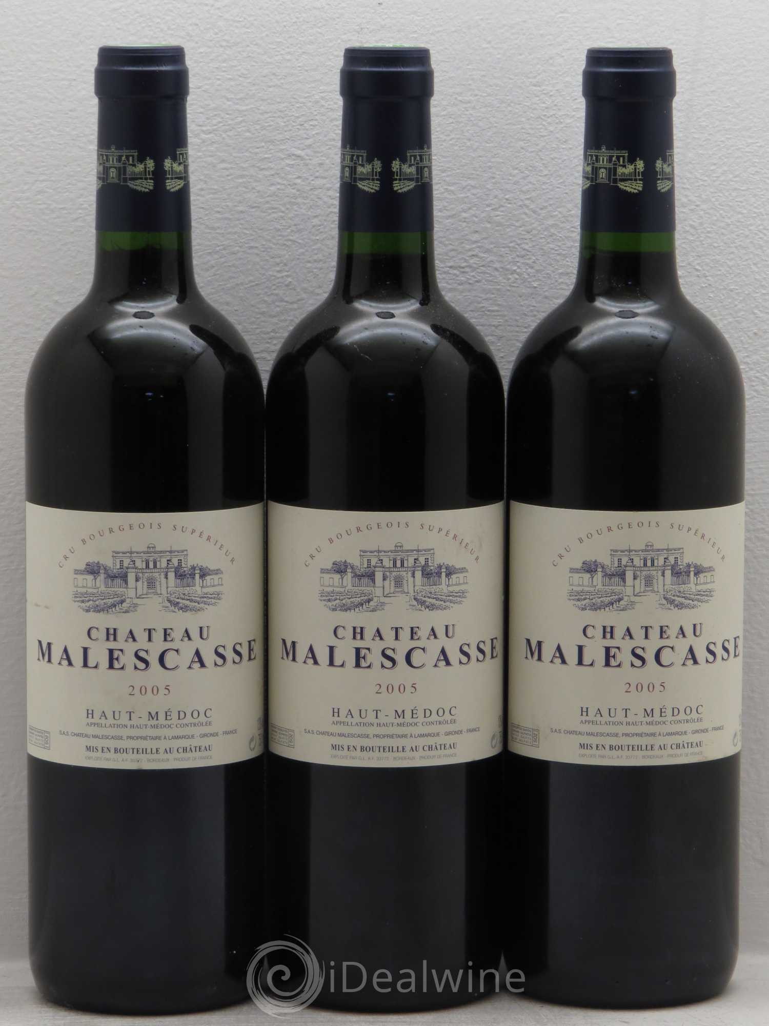 Château Malescasse Cru Bourgeois Exceptionnel (sans prix de réserve) 2005 - Lot de 3 bouteilles - 0