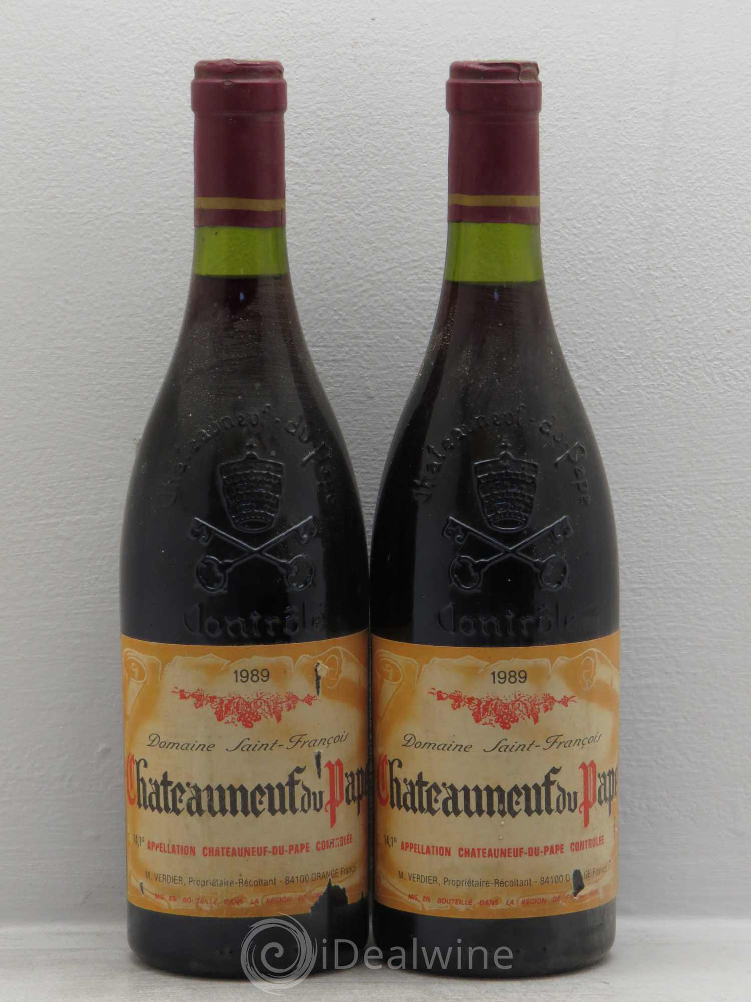 Châteauneuf-du-Pape Saint François 1989 - Lot de 2 bouteilles - 0