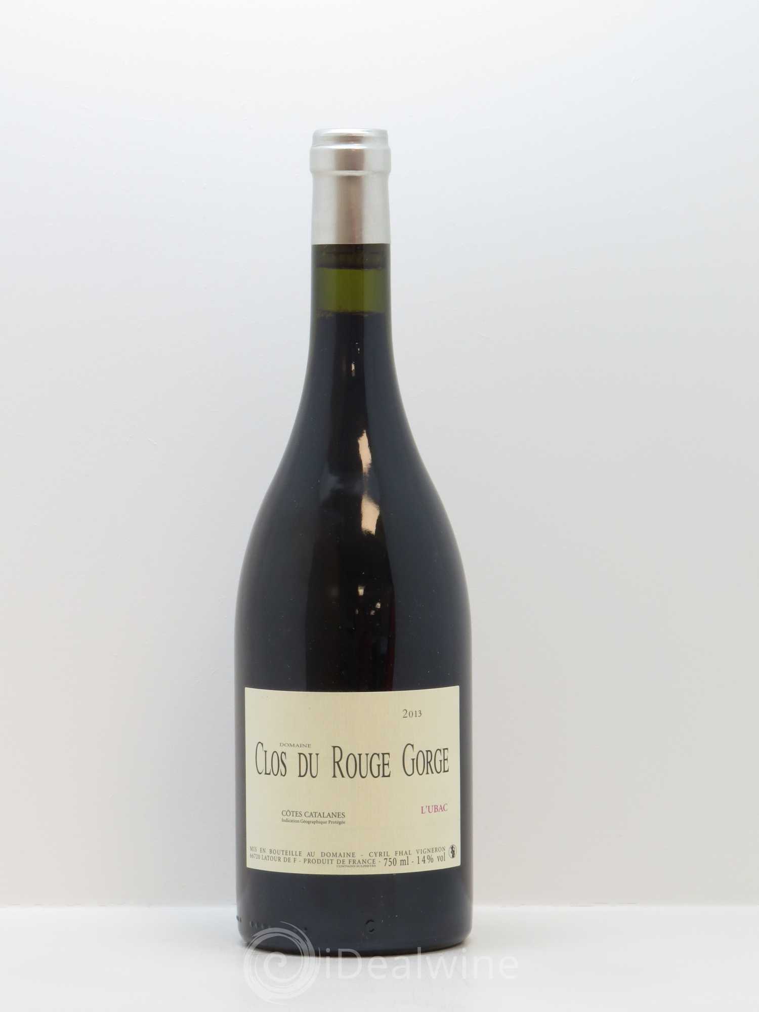 Côtes Catalanes Clos du Rouge Gorge L'Ubac Cyril Fhal 2013 - Lot de 1 bouteille - 0