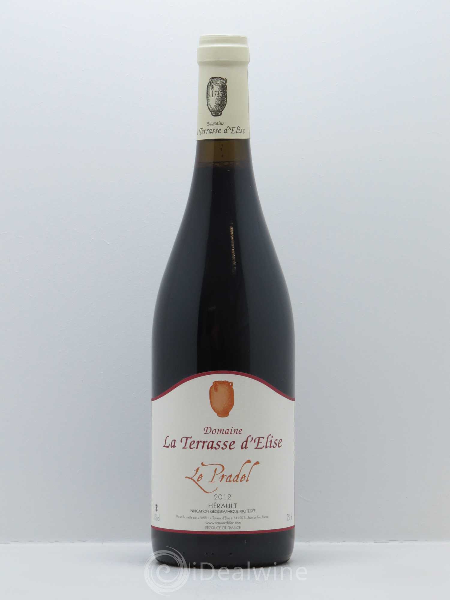 Pays d'Hérault Le Pradel Terrasse d'Elise (Domaine de la) 2012 - Lot de 1 bouteille - 0