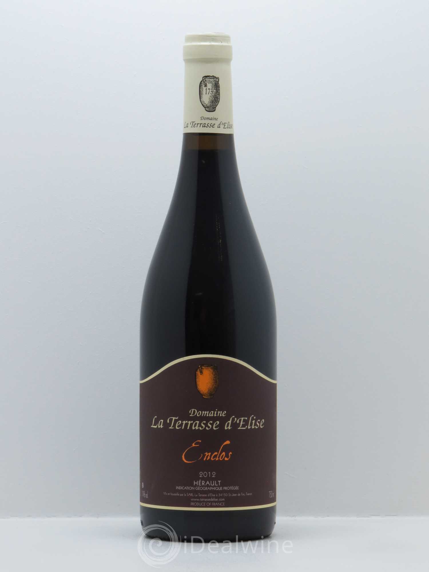 Pays d'Hérault L'Enclos Terrasse d'Elise (Domaine de la) 2012 - Lot de 1 bouteille - 0