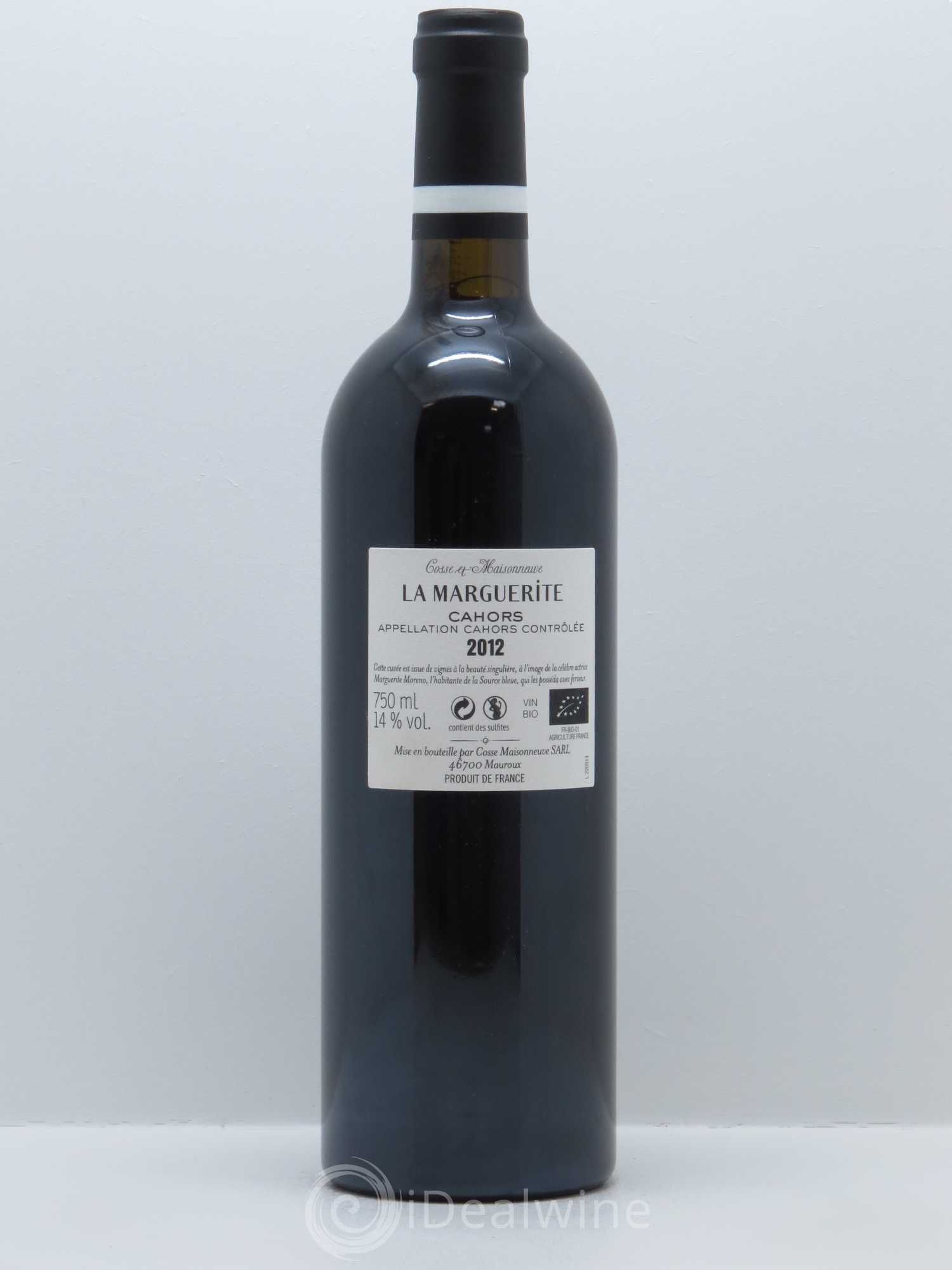 Cahors La Marguerite Cosse-Maisonneuve (Domaine) 2012 - Lot de 1 bouteille - 1