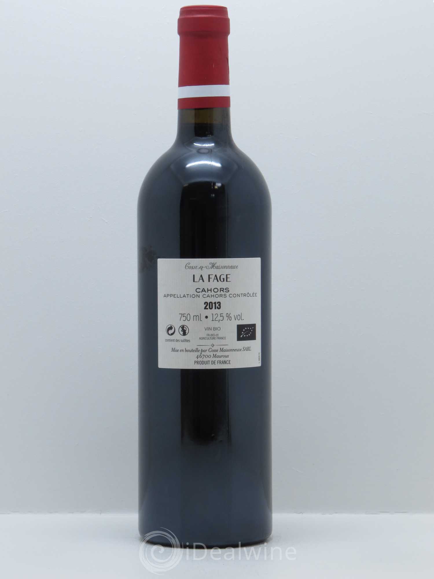 Cahors La Fage Cosse-Maisonneuve (Domaine) 2013 - Lot de 1 bouteille - 1