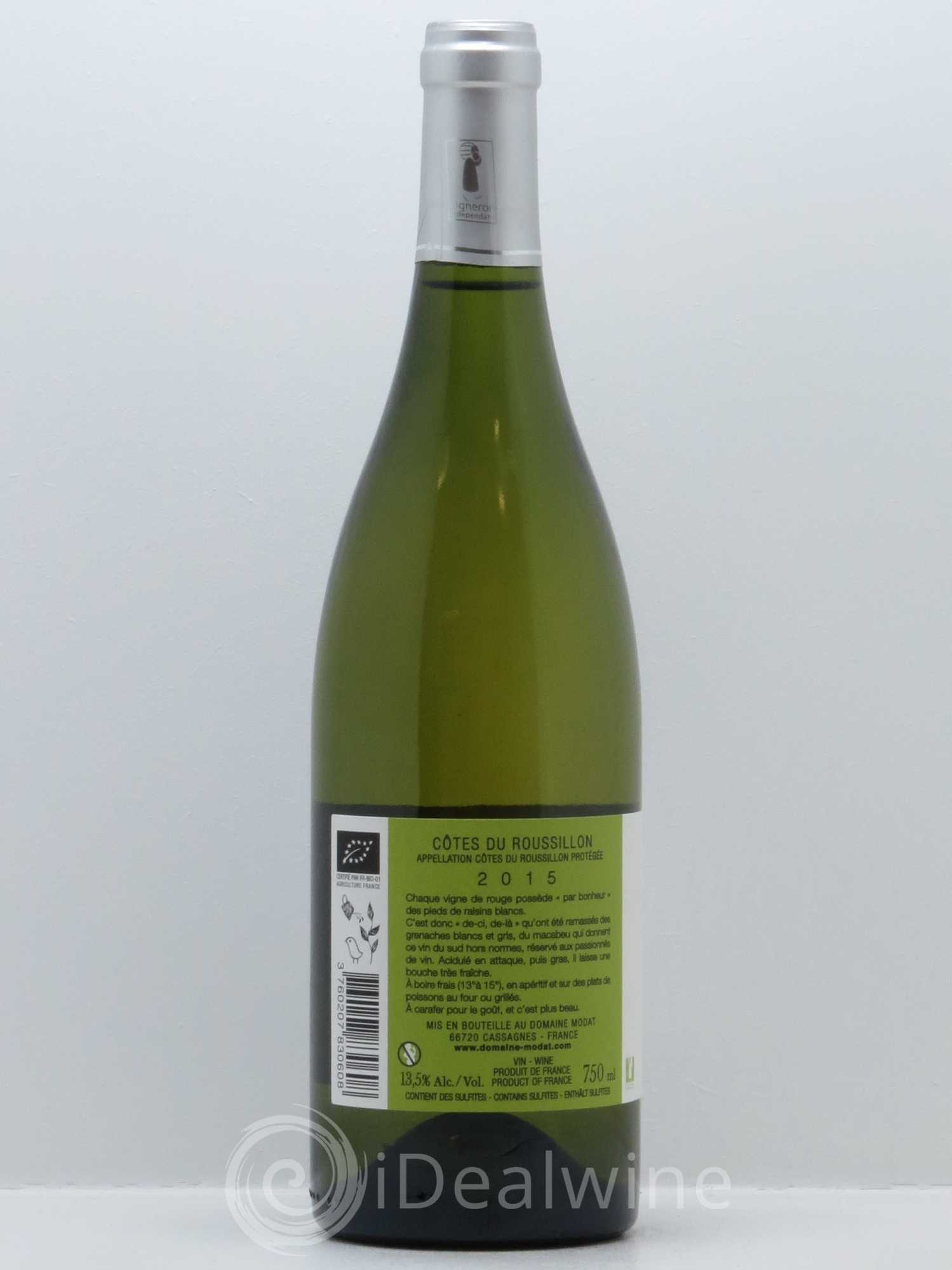 Côtes du Roussillon Modat (Domaine) De-ci de-là 2015 - Lot de 1 bouteille - 1