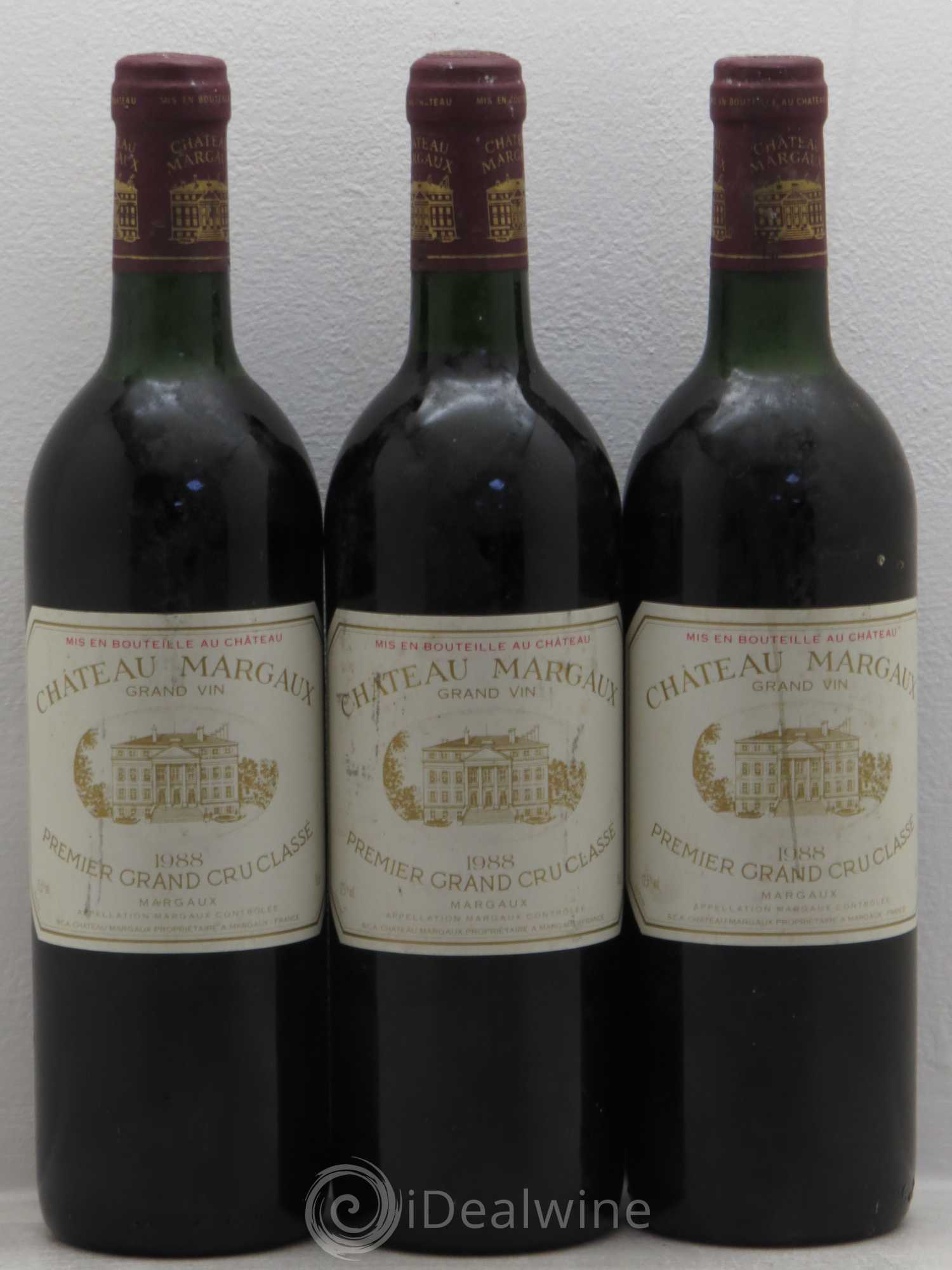 Château Margaux 1er Grand Cru Classé 1988 - Lot de 3 bouteilles - 0