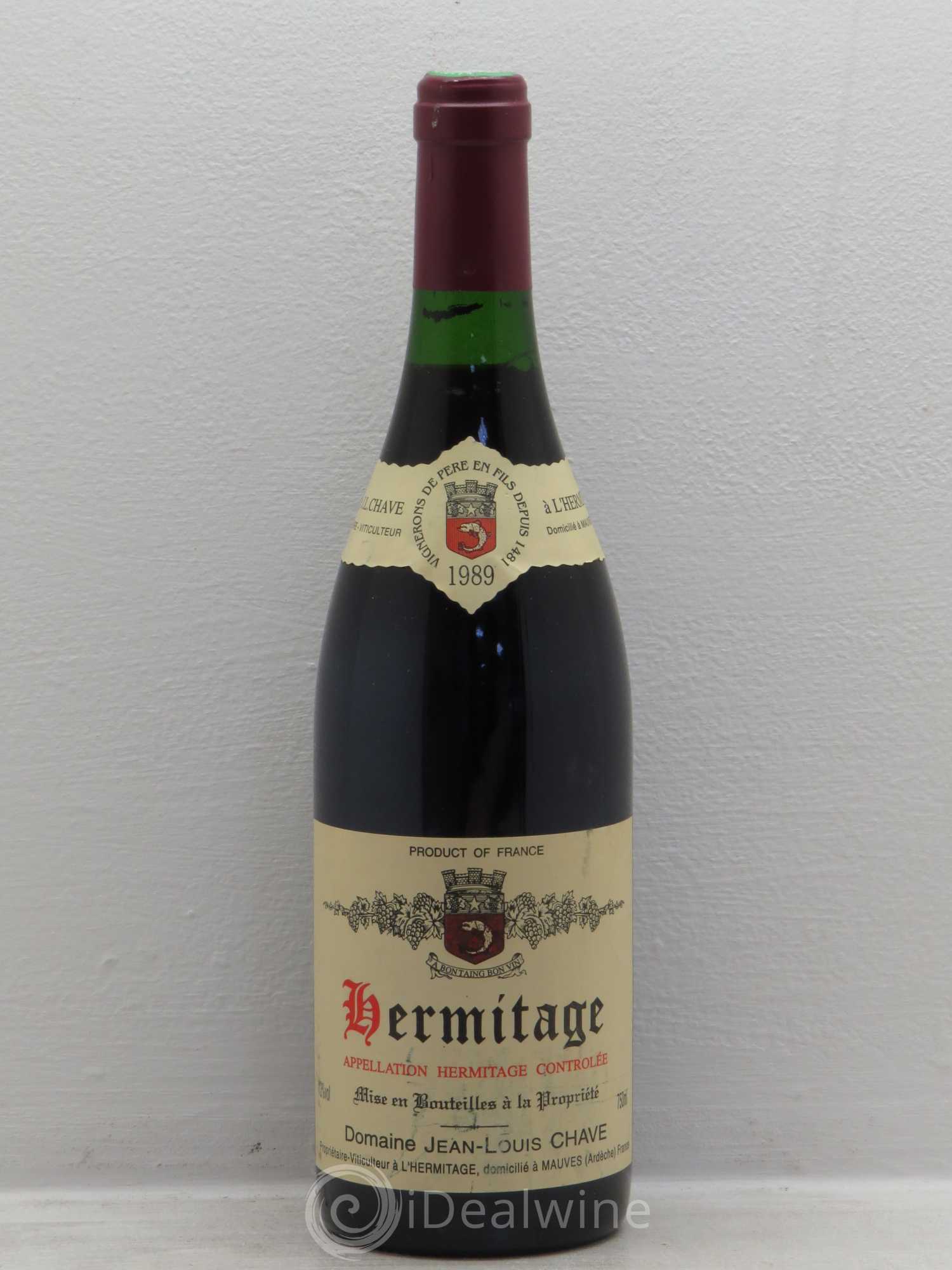 Hermitage Jean-Louis Chave 1989 - Lot de 1 bouteille - 0