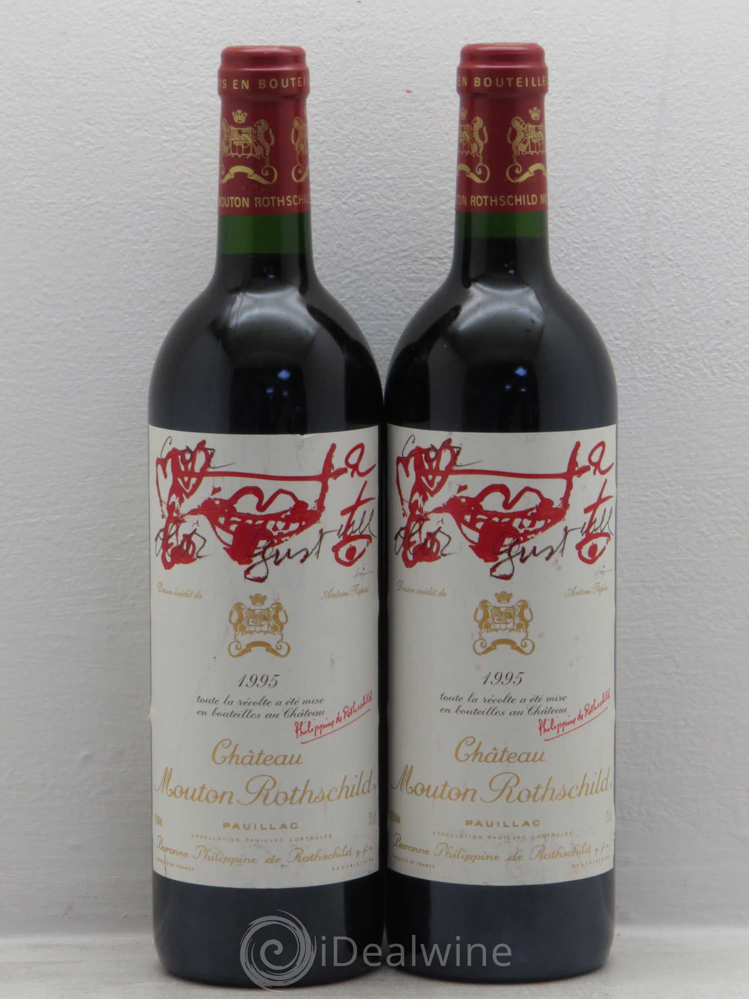 Château Mouton Rothschild 1er Grand Cru Classé 1995 - Lot de 2 bouteilles - 0