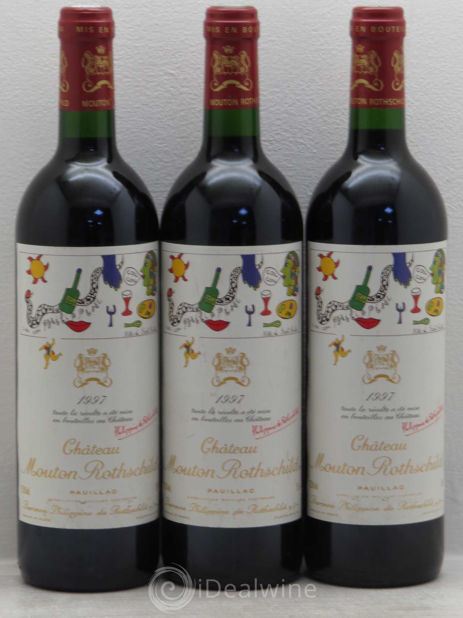 Château Mouton Rothschild 1er Grand Cru Classé 1997 - Lot de 3 bouteilles - 0