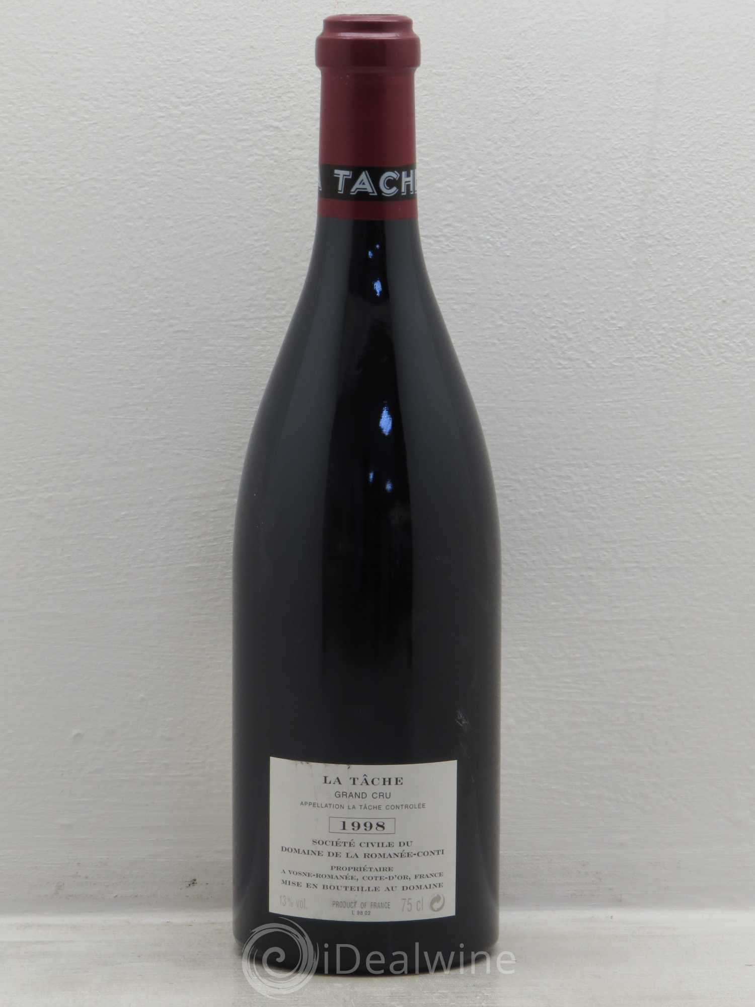 La Tâche Grand Cru Domaine de la Romanée-Conti 1998 - Lot de 1 bouteille - 1