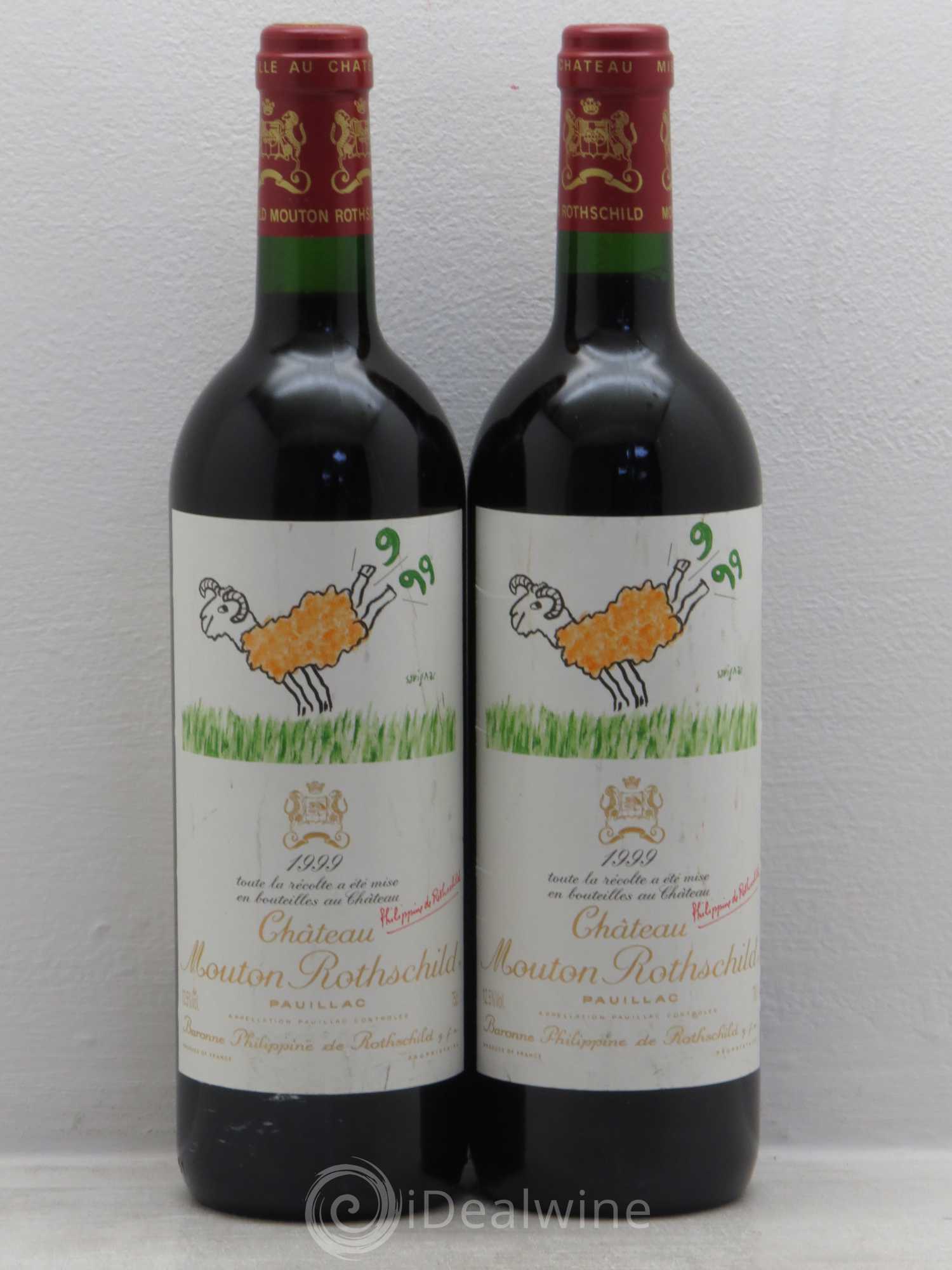Château Mouton Rothschild 1er Grand Cru Classé 1999 - Lot de 2 bouteilles - 0